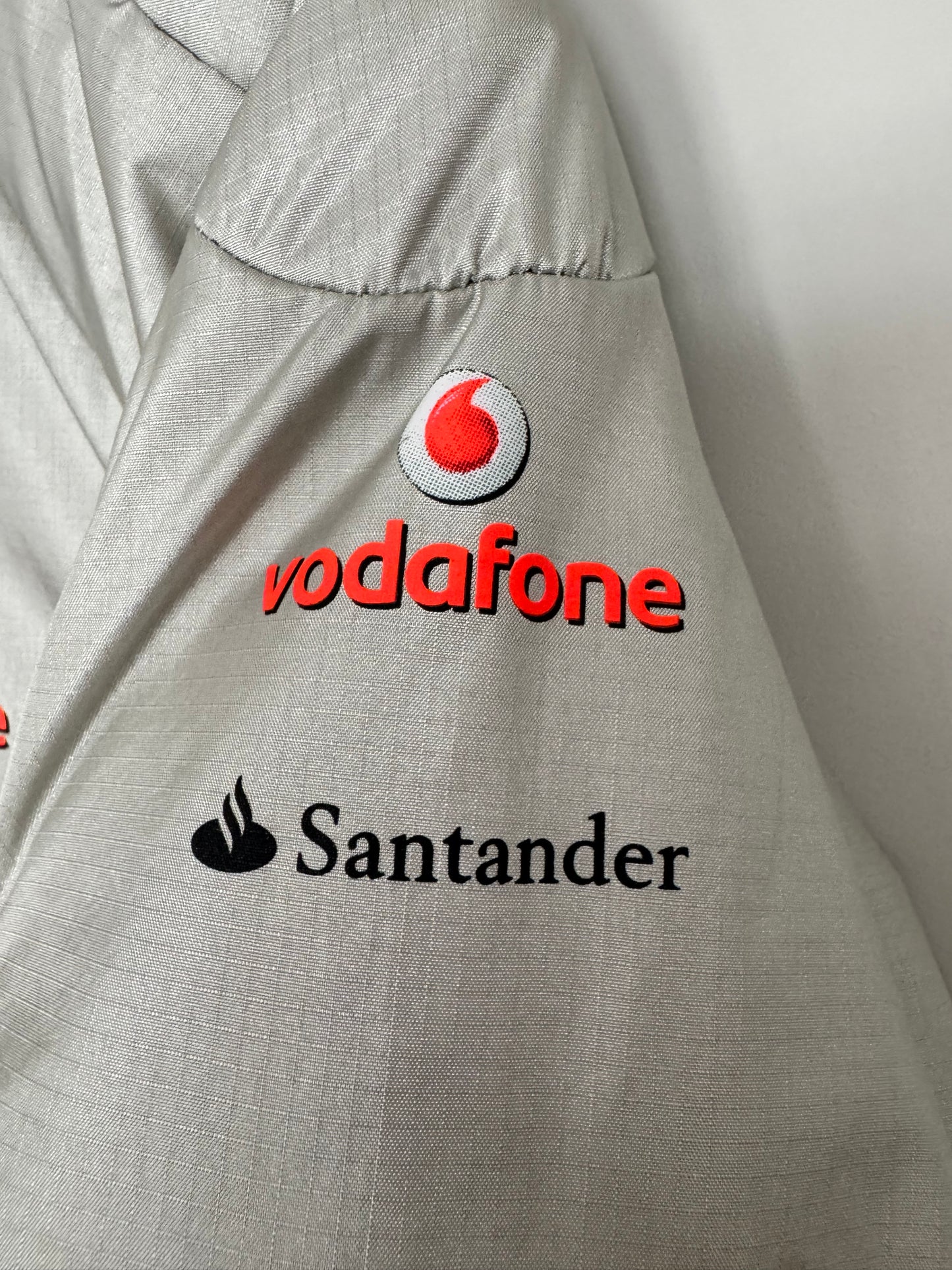 Official McLaren Vodafone Mercedes Silver women’s puffer jacket