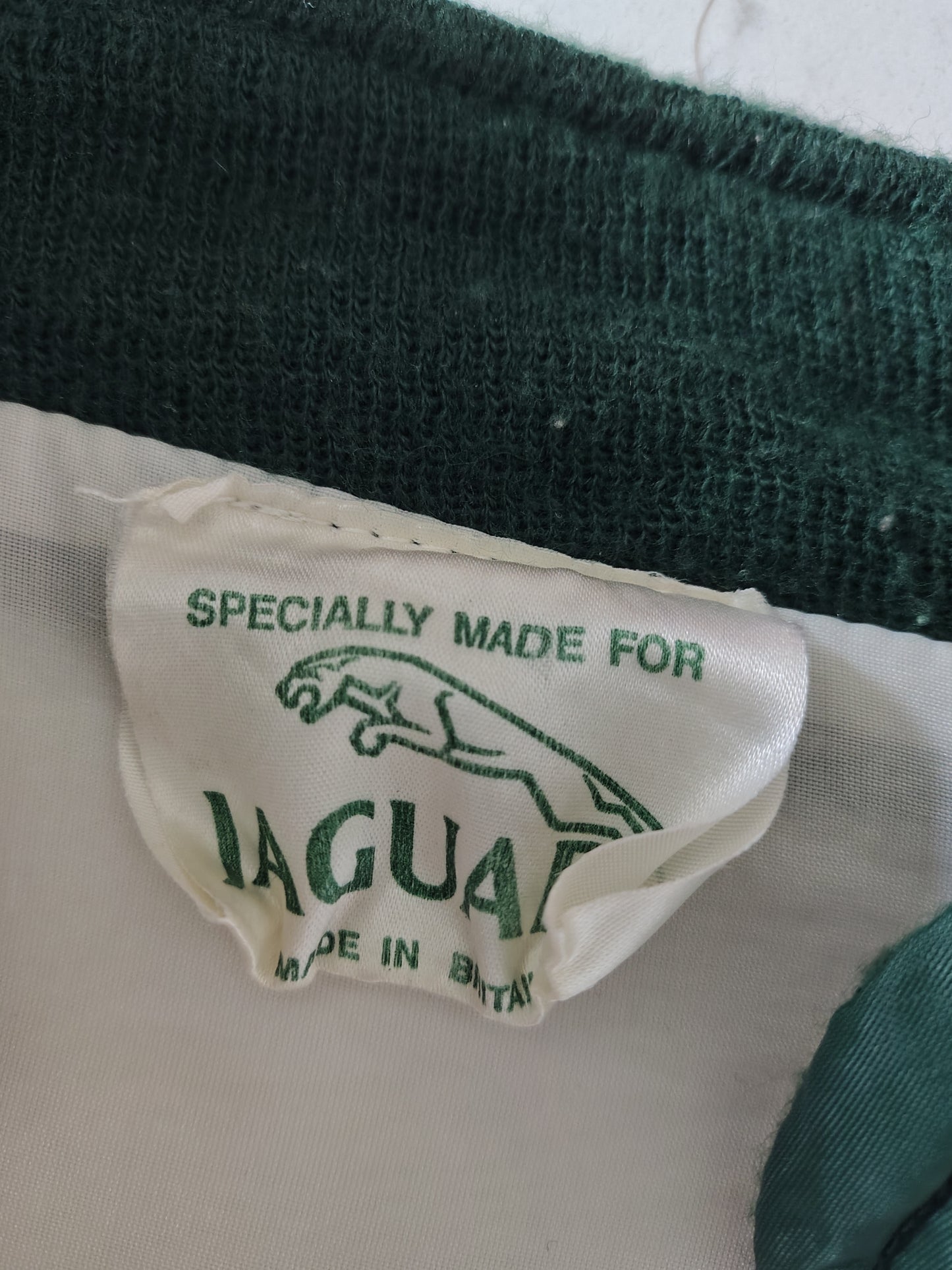 Vintage jaguar racing jacket green and white