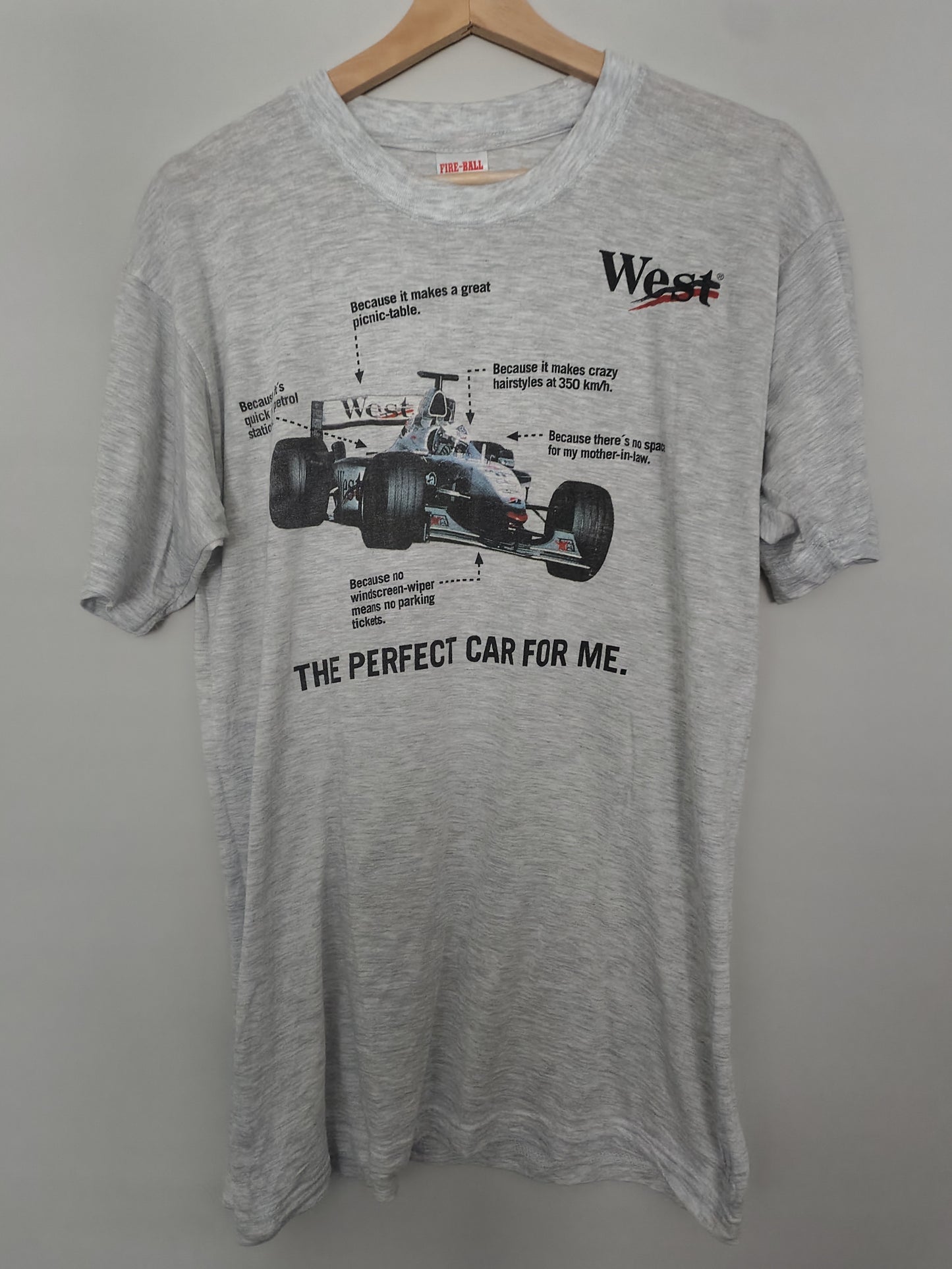 Vintage West McLaren Mercedes grey cotton t-shirt formula 1 F1