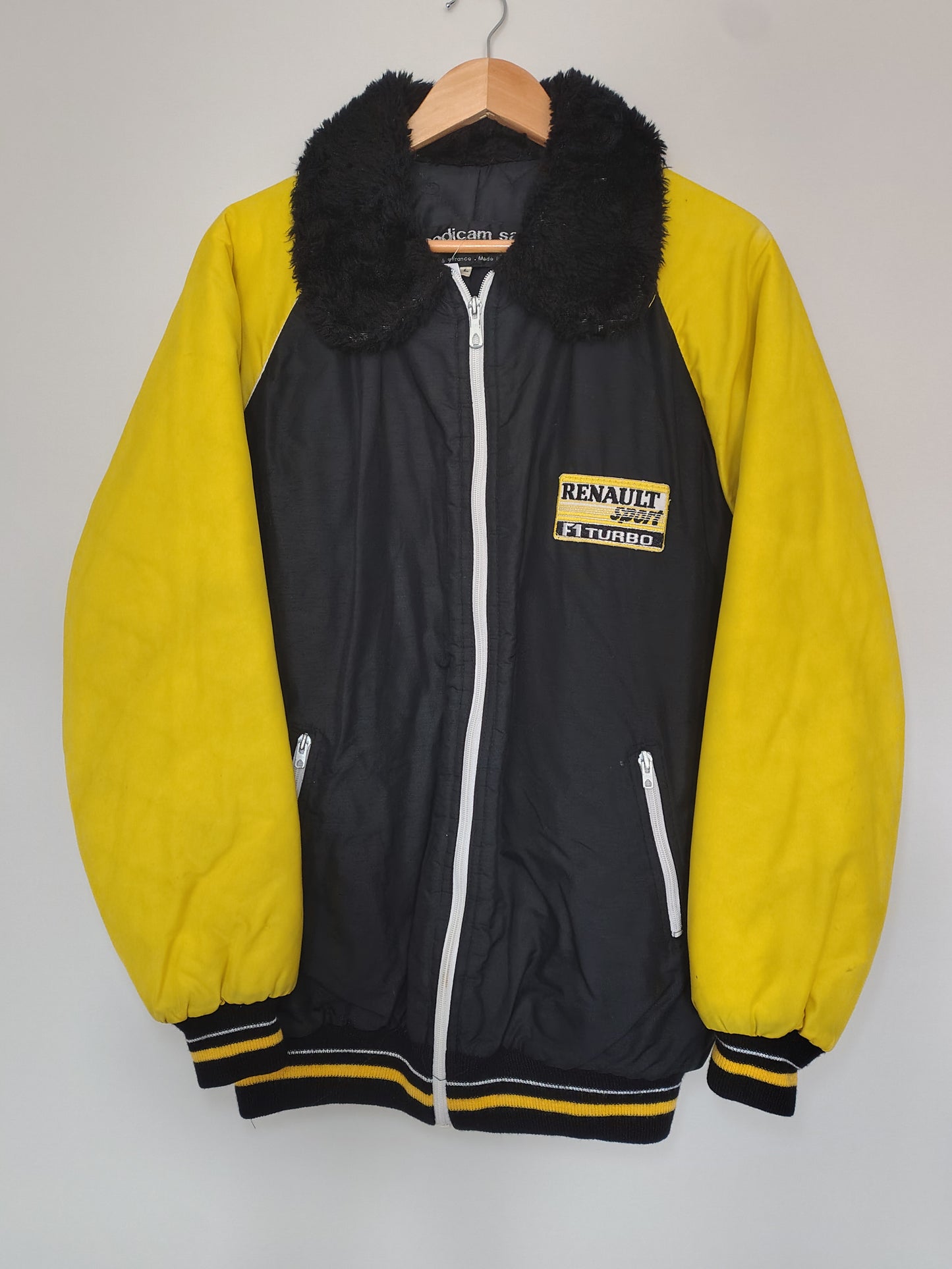 Vintage Renault sport F1 Turbo grid Team Jacket Sherpa Pit Prost Rare France 80s grand Prix formula one Michel Tual