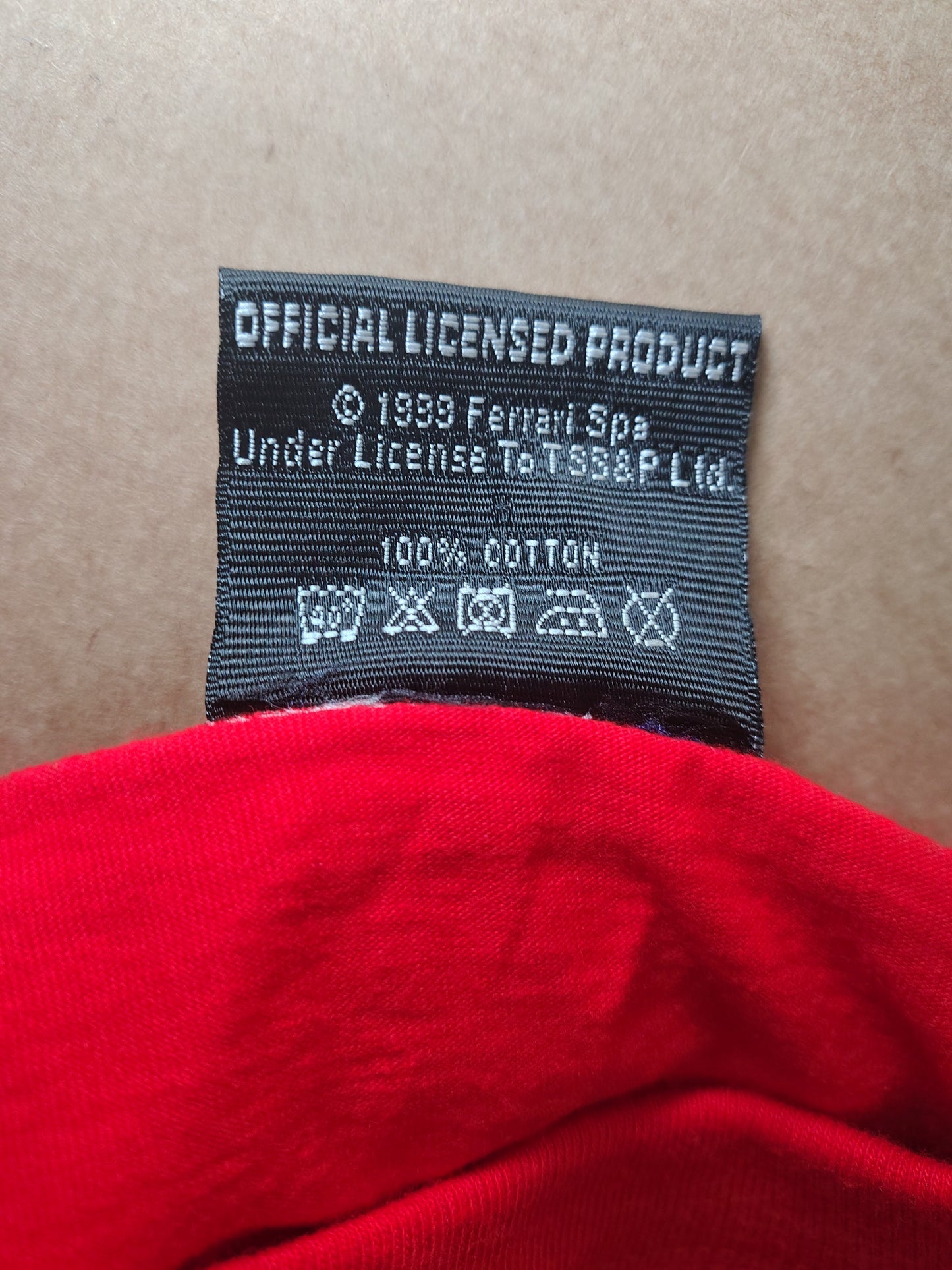 Vintage Ferrari red t-shirt featuring driver XL official early 2000's Michael Schumacher Rubens Barrichello era