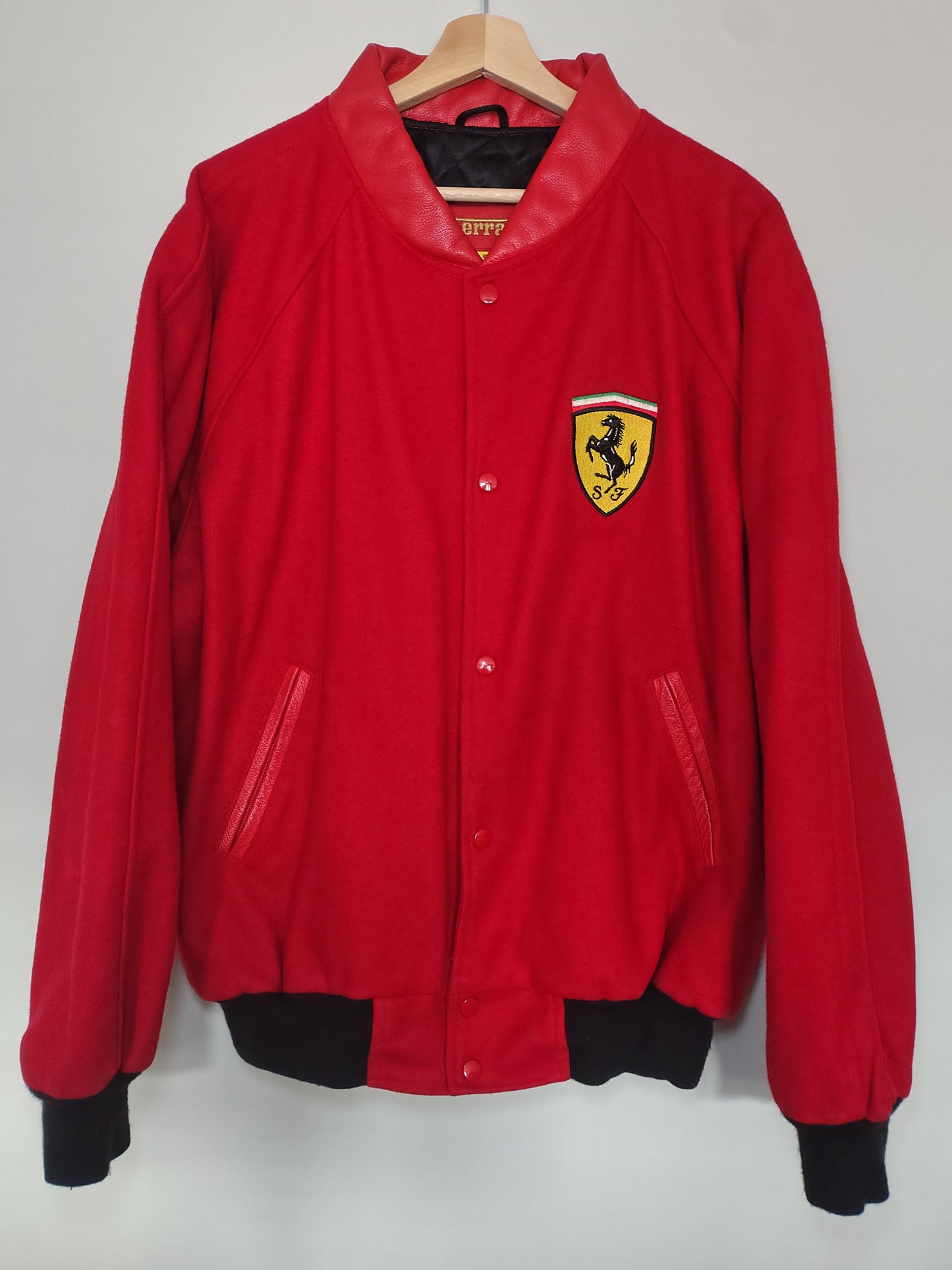 90's Ferrari bomber varsity jacket wool leather Nice Man Sports XL red formula one F1 grand Prix Drake official vintage