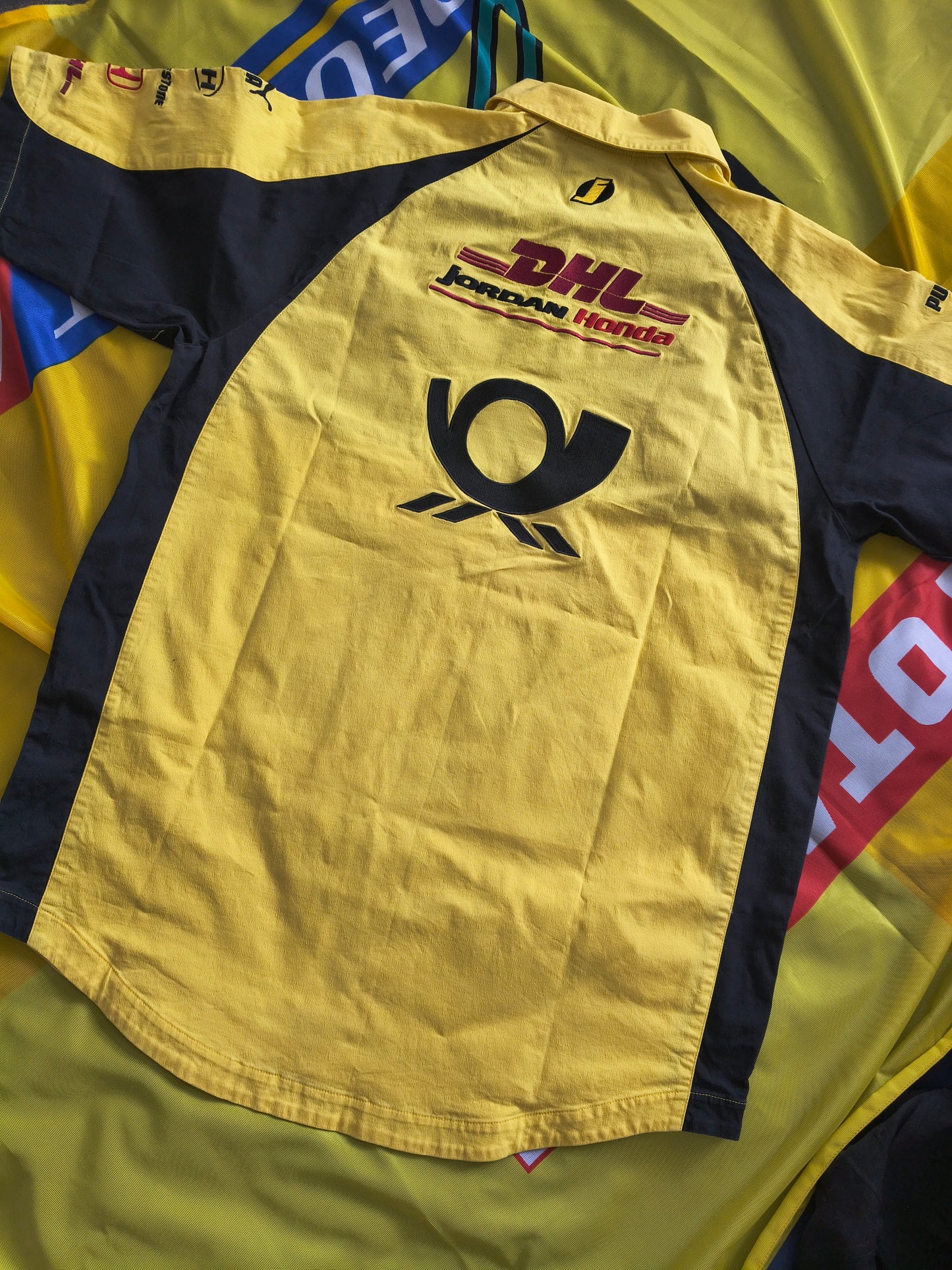 2002 Official DHL Jordan Honda team polo shirt by Puma vintage F1
