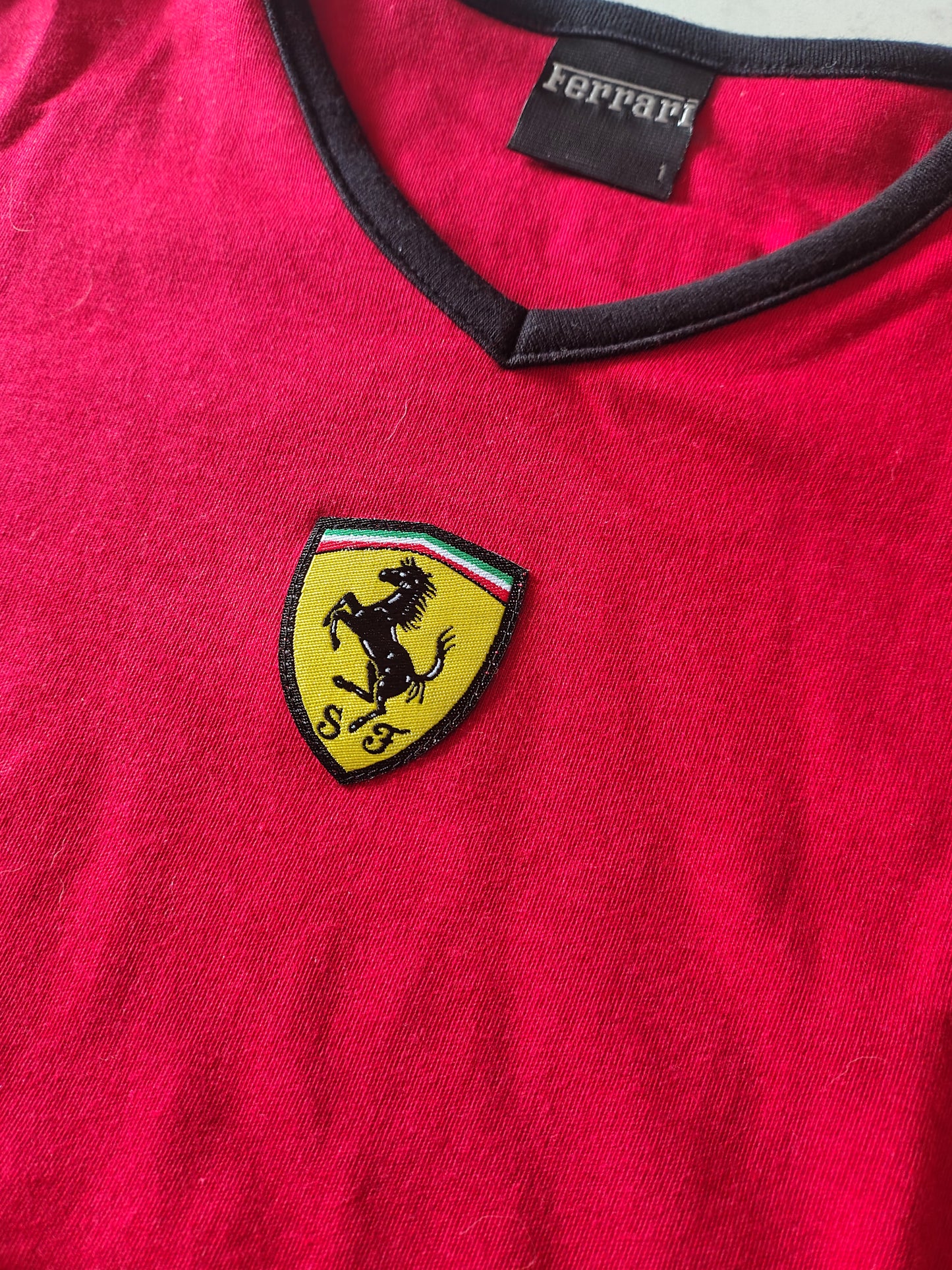 Official Ferrari red ladies tshirt crop top baby tee