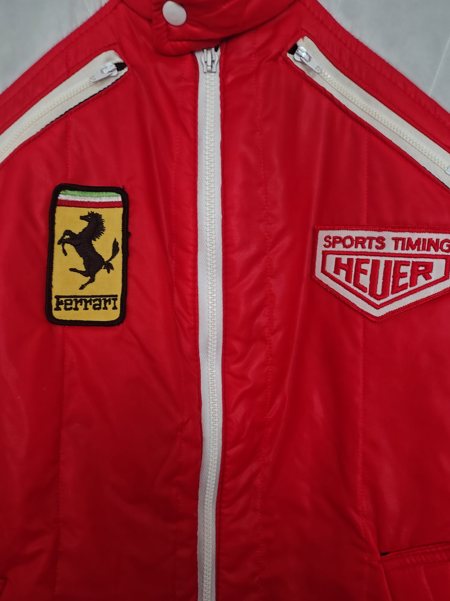 Late 1970s / early 1980s Scuderia Ferrari grid team jacket Apollo made in England Heuer F1 grand Prix Formula 1