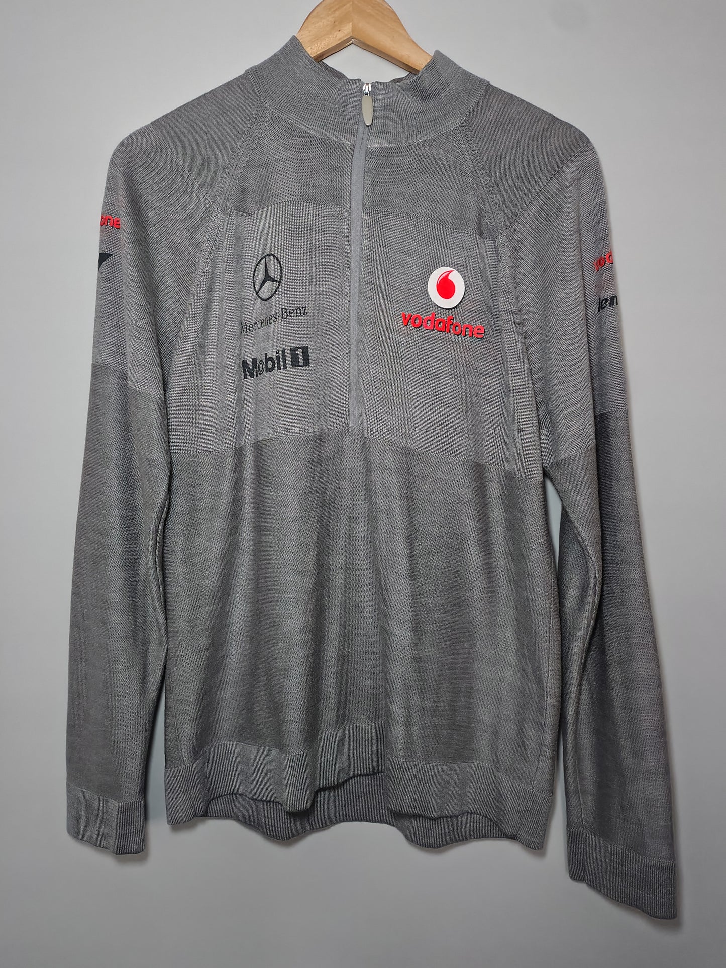 Vodafone McLaren Mercedes 1/4 zip top grey formula 1 F1 grand Prix official