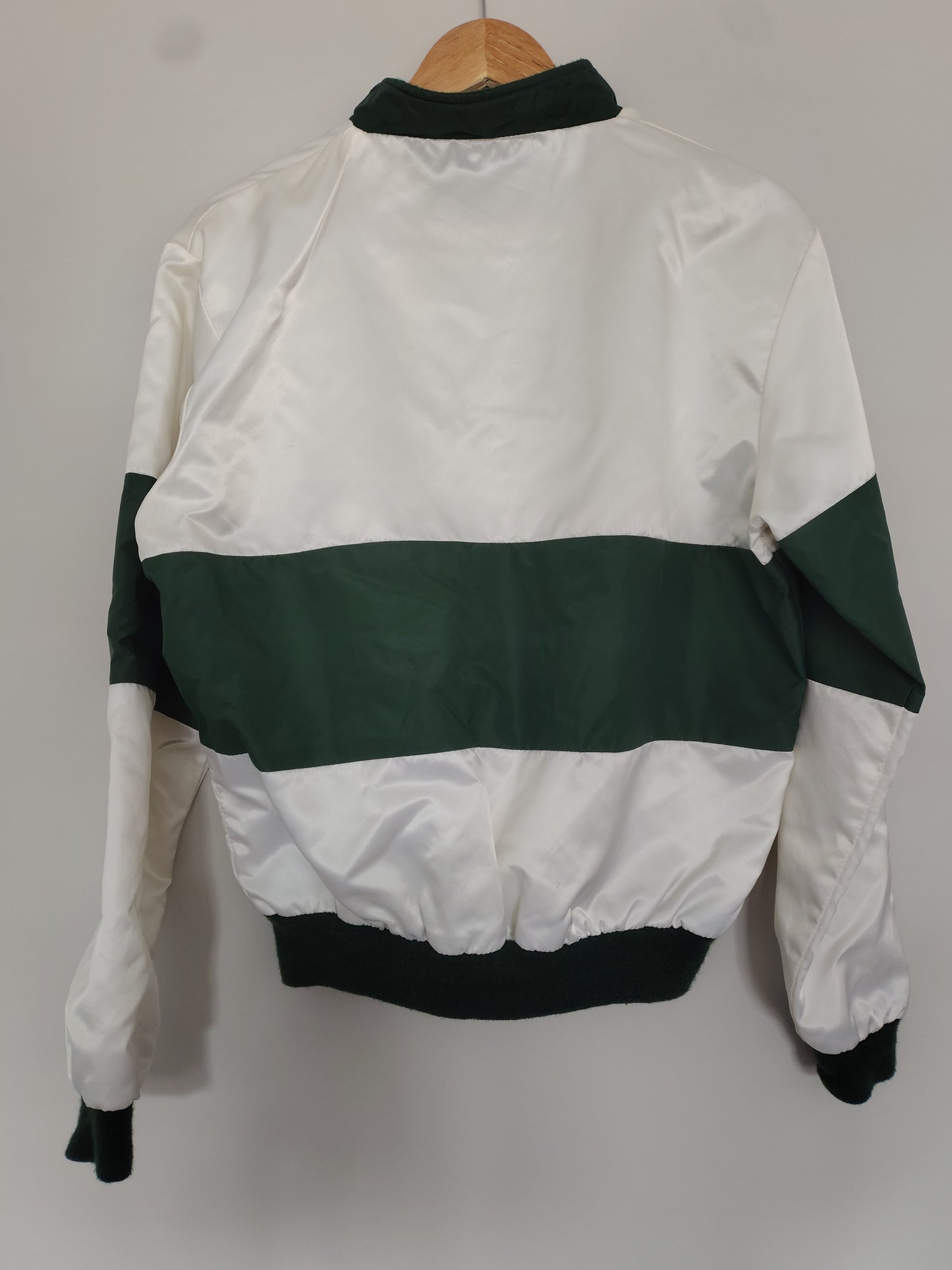 Vintage jaguar racing jacket green and white