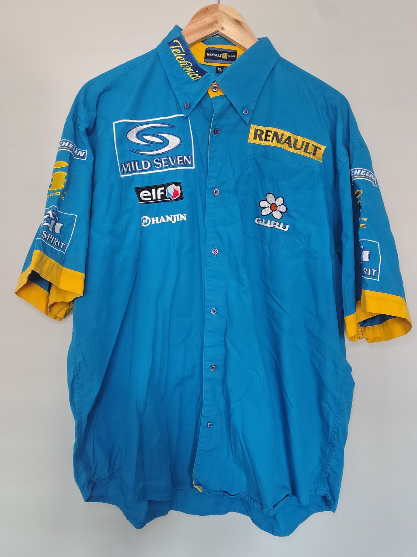 2005 Renault F1 team grid shirt blue yellow formula 1 Fernando Alonso mild seven R25
