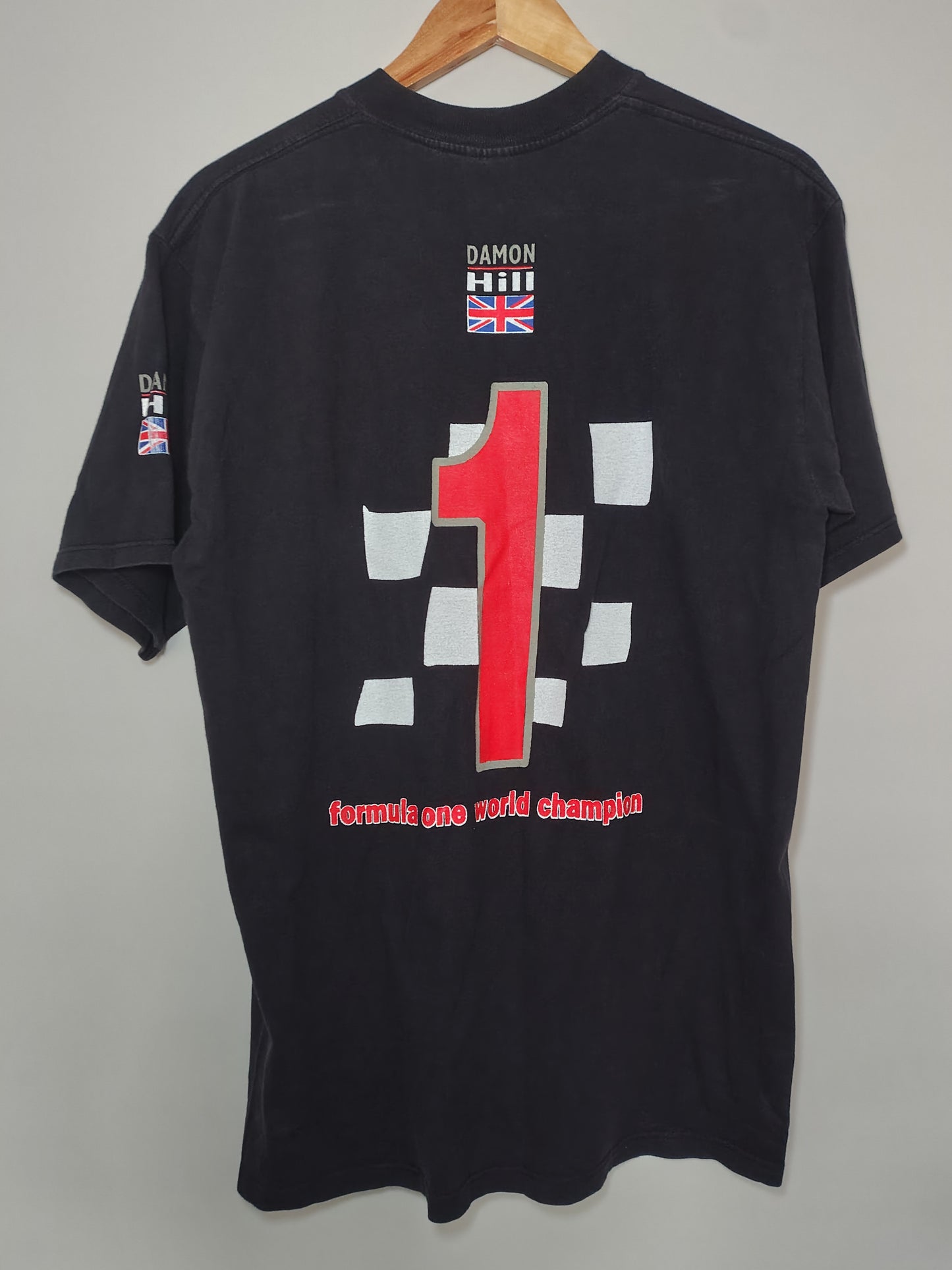 Vintage nineties 90s Damon Hill world champion t-shirt formula one F1 grand prix