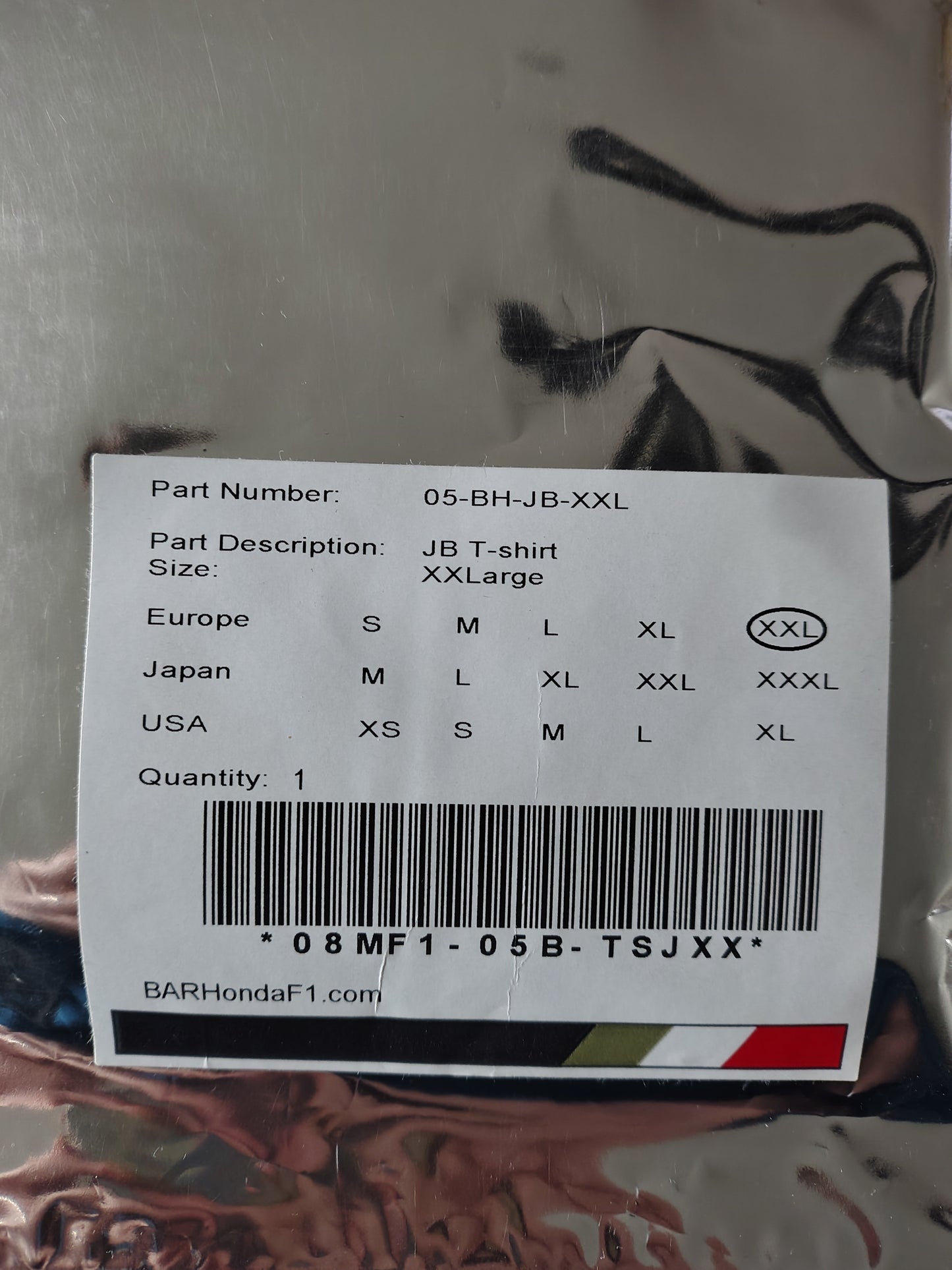 2004 BAR Honda t-shirt Jenson Button mens XXL original merchandise New in pack