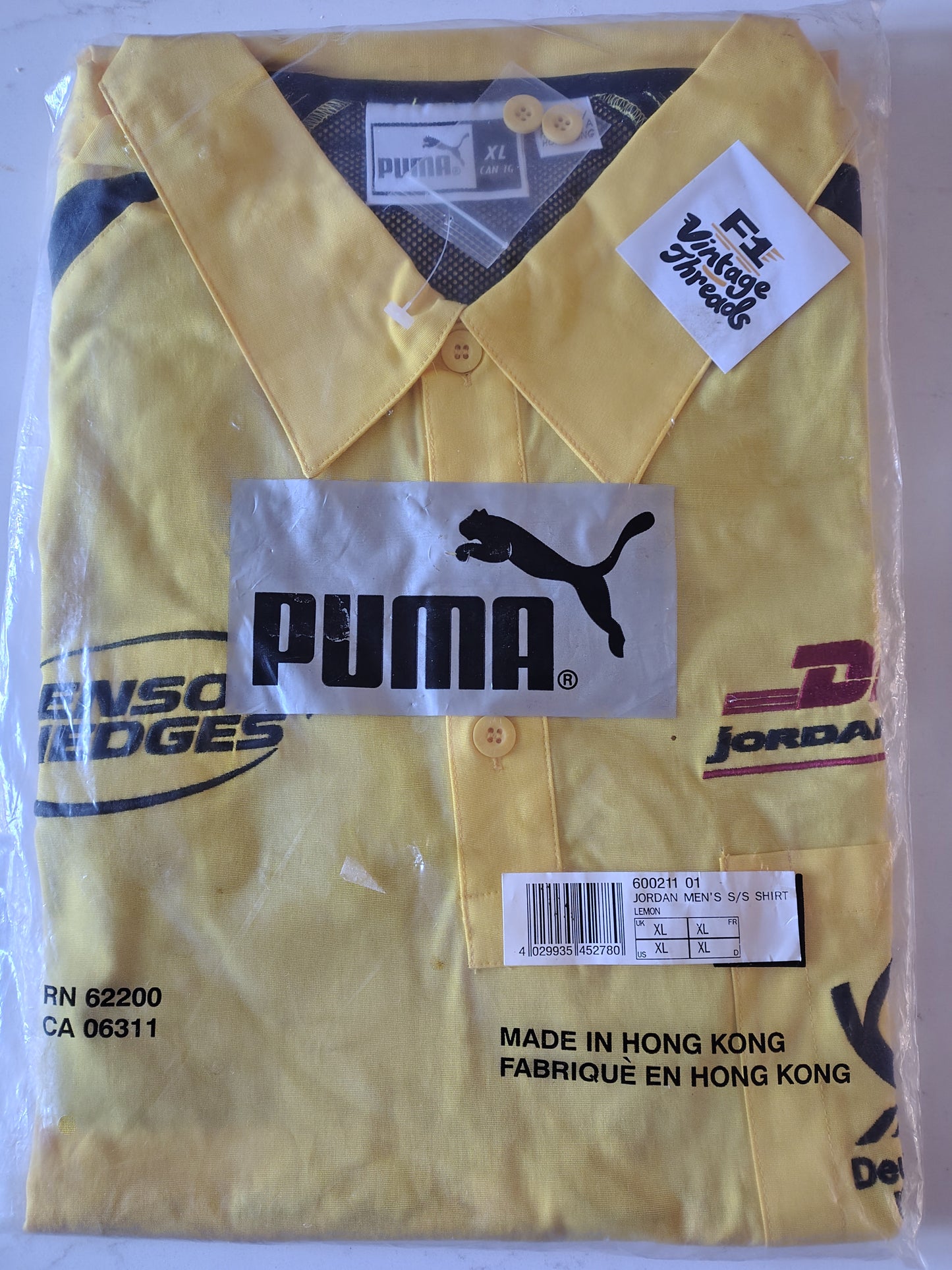 Official Jordan Grand prix Puma mens short sleeve team polo shirt EJ12 formula one F1 BNWT from 2002 Benson & Hedges