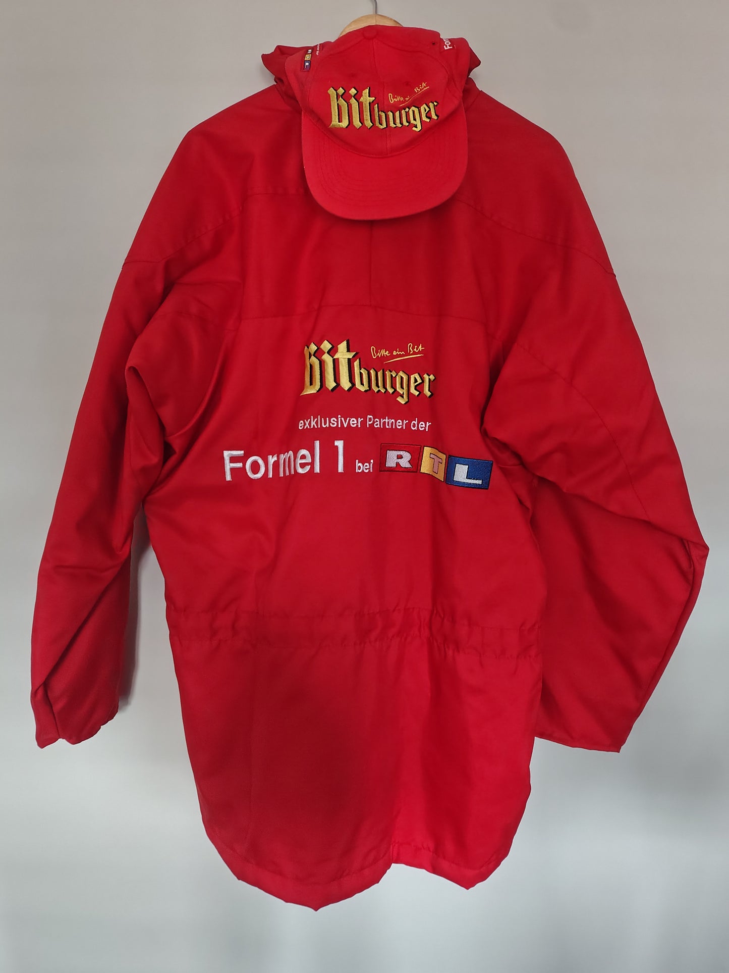 RTL F1 German Broadcaster jacket coat and cap Bitburger TV Formel 1