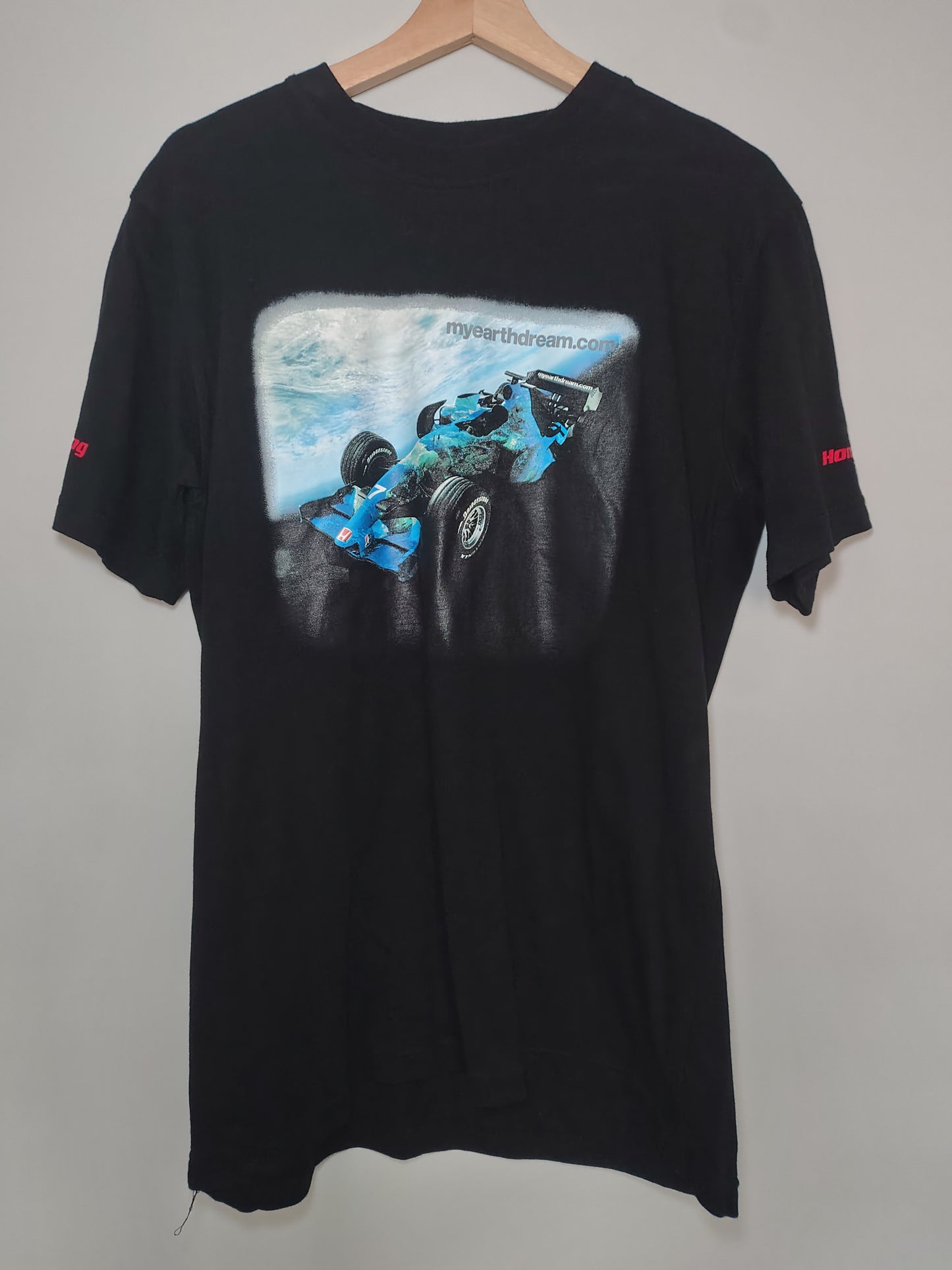 Official Honda RA107 F1 racing team mens t-shirt world tour 2007 formula one F1 grand Prix Jenson Button Rubens Barrichello