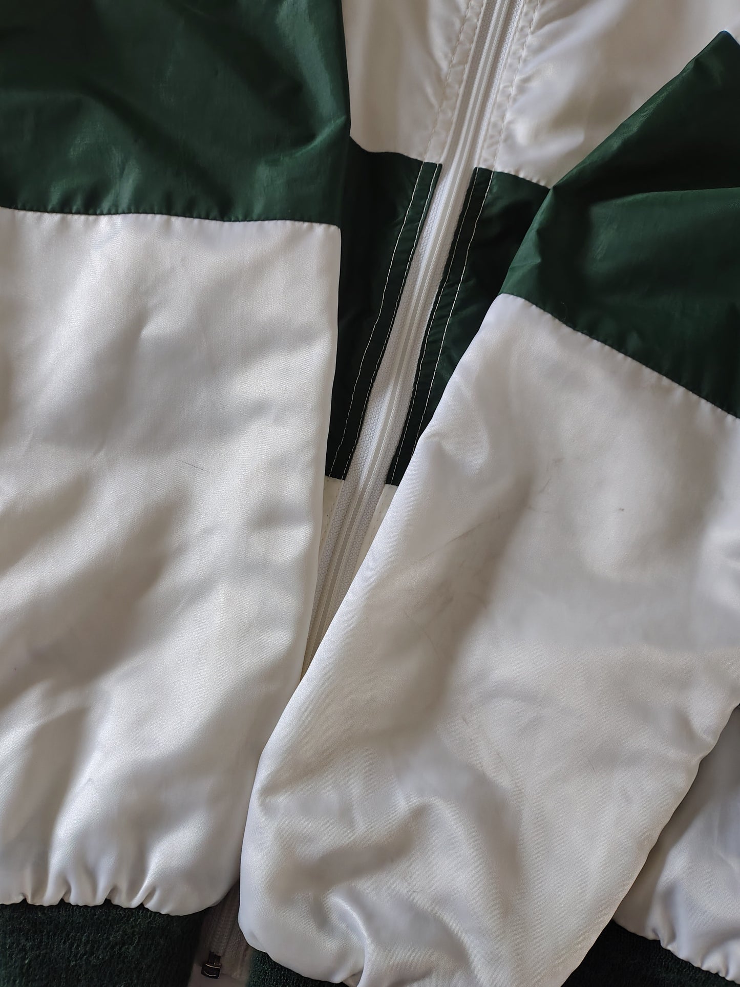 Vintage jaguar racing jacket green and white