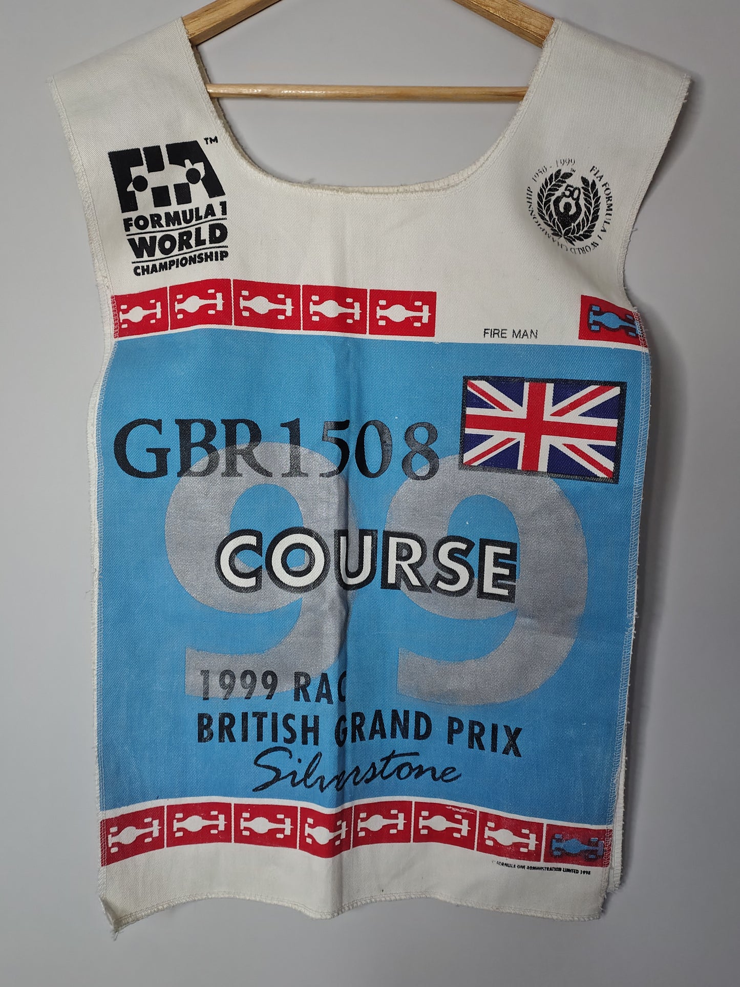 1999 British Grand Prix Silverstone fire marshall tabbard F1