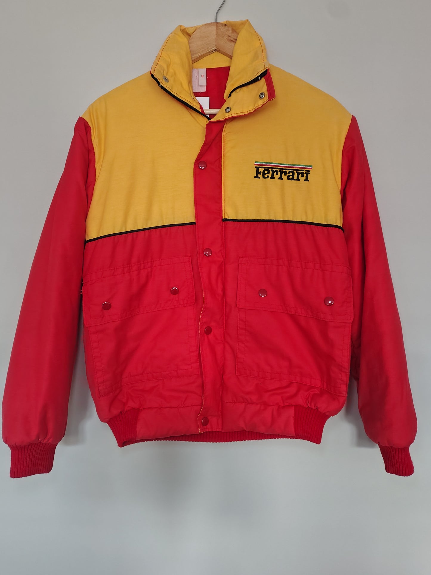 Vintage Scuderia Ferrari jacket small red yellow formula one F1 grand prix