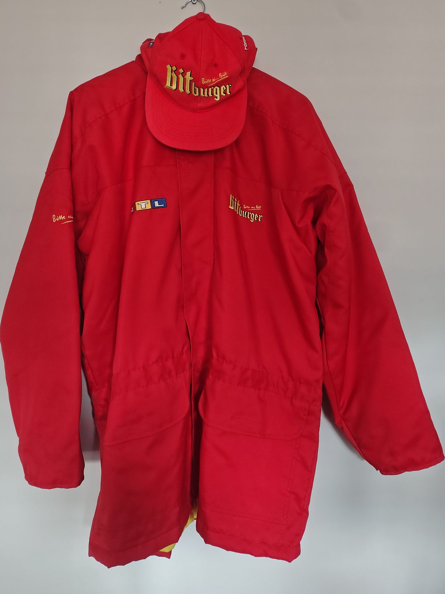 RTL F1 German Broadcaster jacket coat and cap Bitburger TV Formel 1