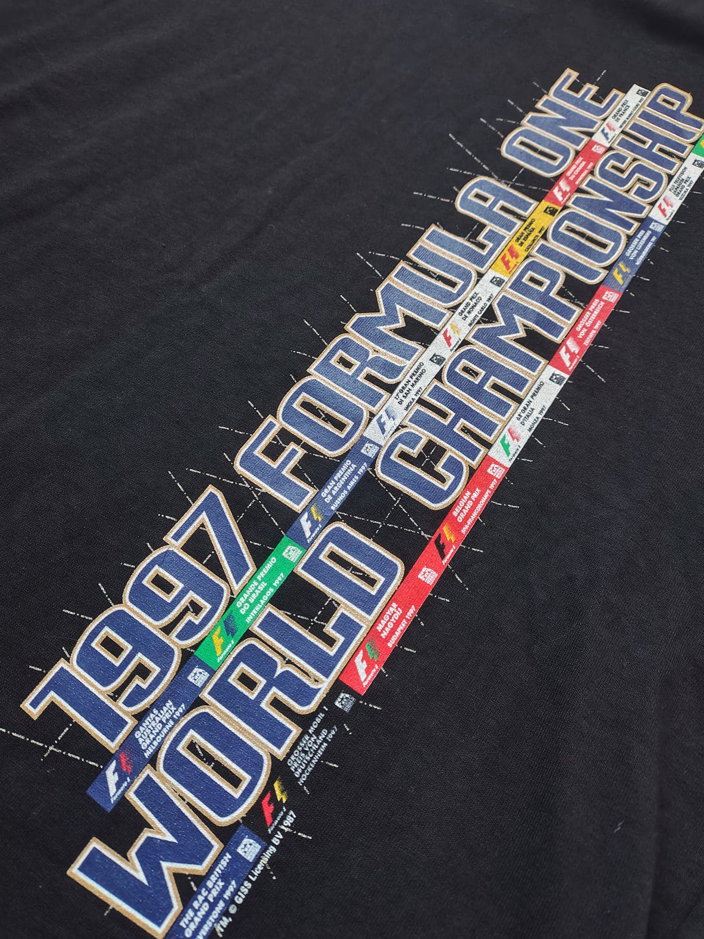1997 world championship F1 t-shirt black large formula one grand prix