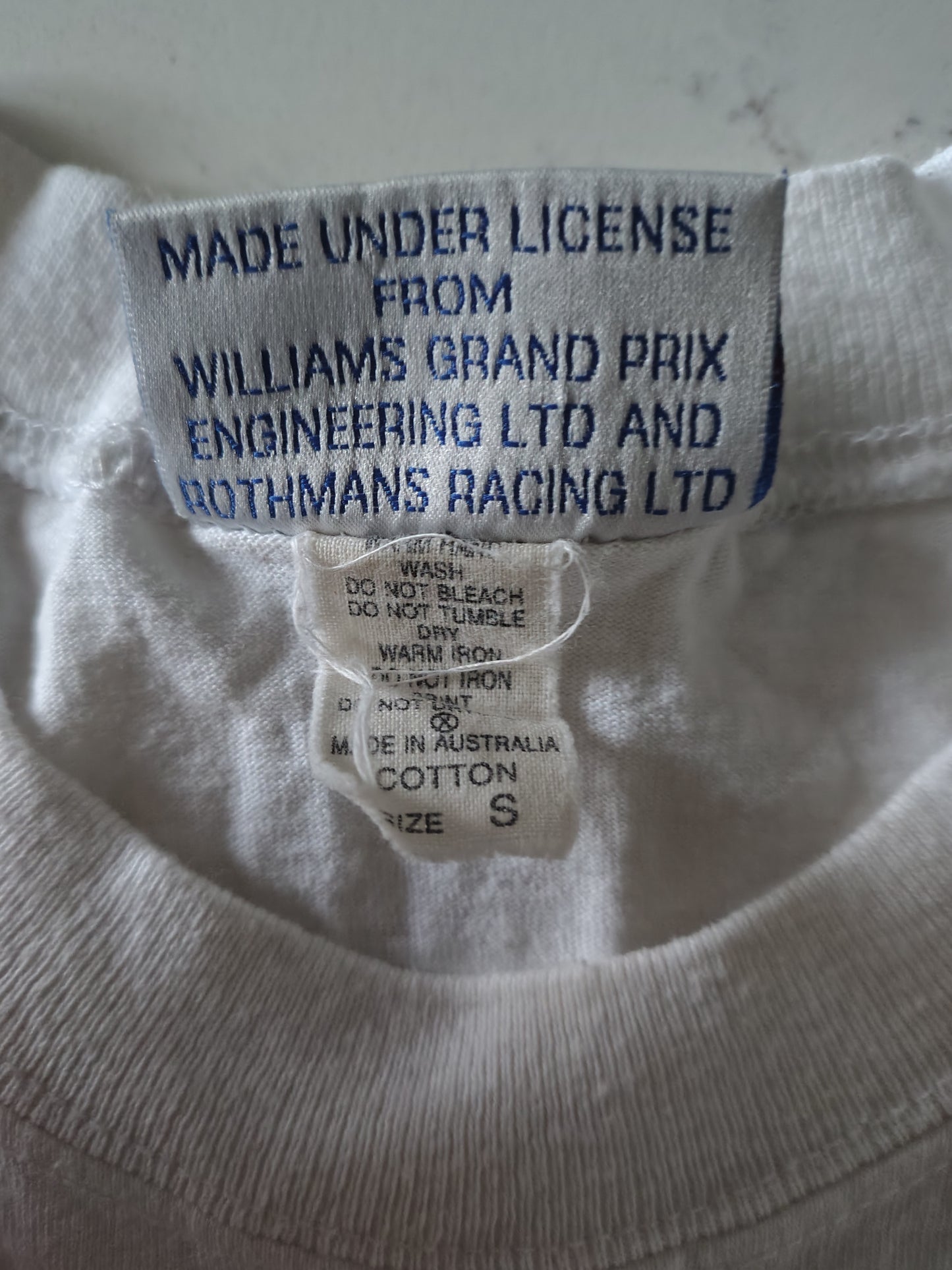 Vintage 1996 Rothmans Williams Jacques Villeneuve white t-shirt small