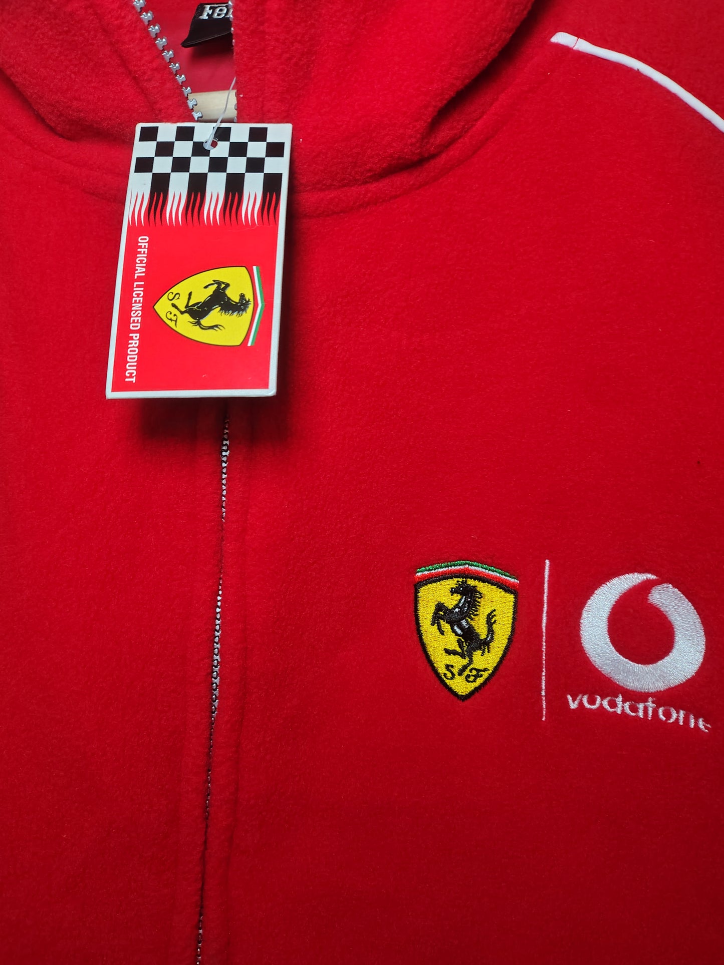 2002 Official Scuderia Ferrari Vodafone full zip grid fleece F1 formula 1 grand Prix Michael Schumacher era Vintage