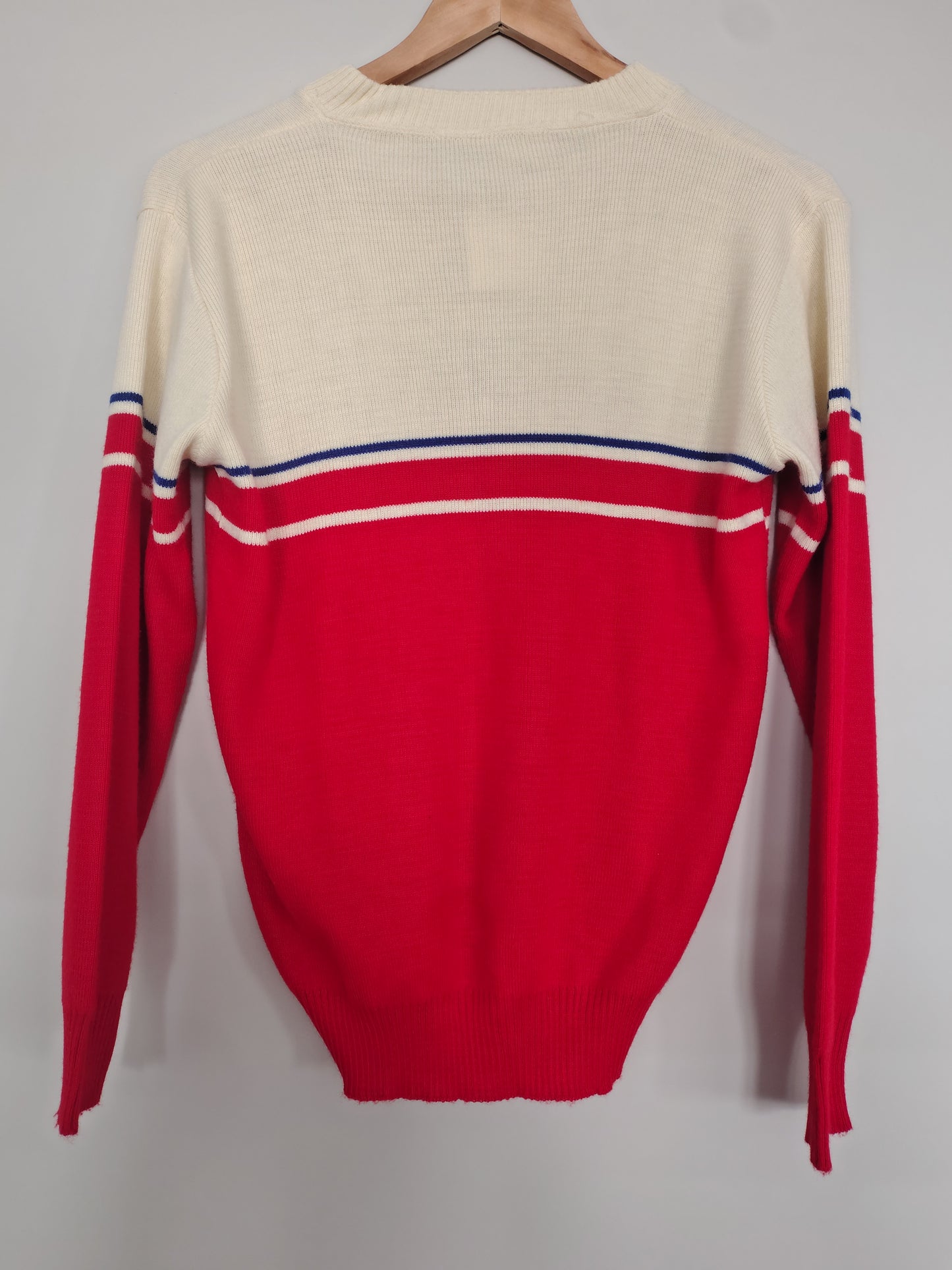 Vintage Honda racing v-neck sweatshirt jumper small red cream
