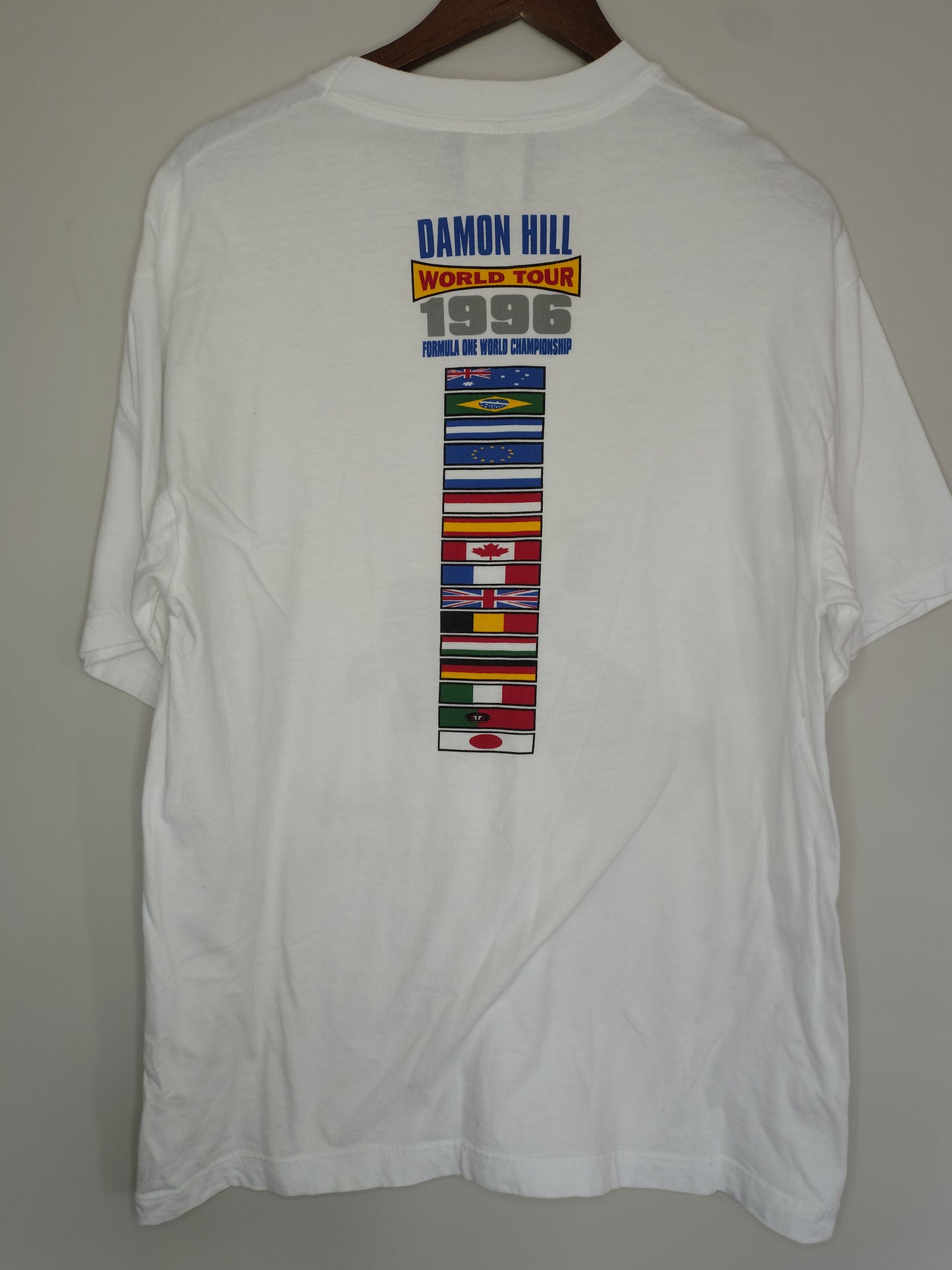 1996 Damon Hill World tour t-shirt Williams Renault FW18 vintage F1