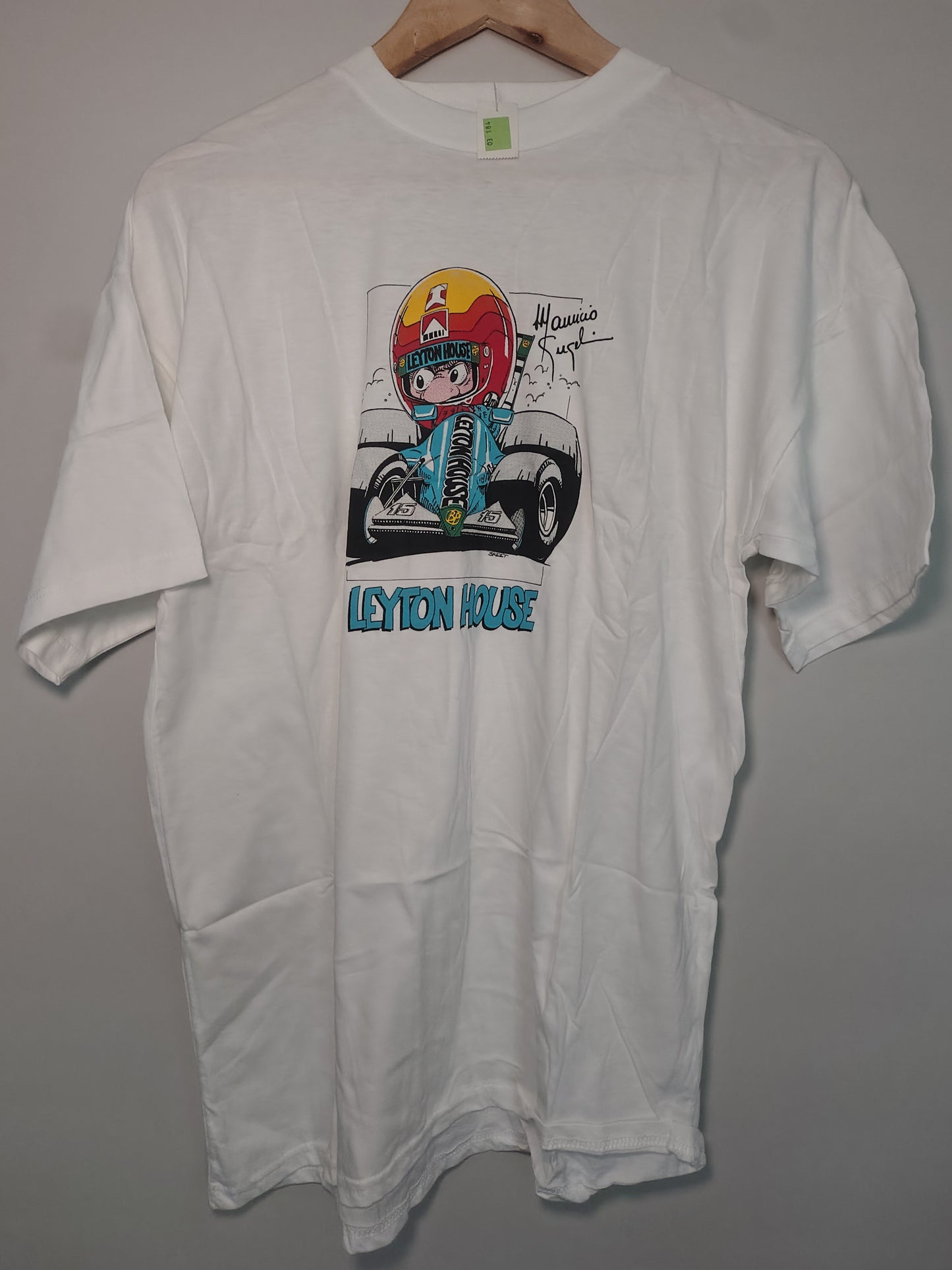 Official Leyton House Maurício Gugelmin t-shirt white medium made in Britain circa 1990