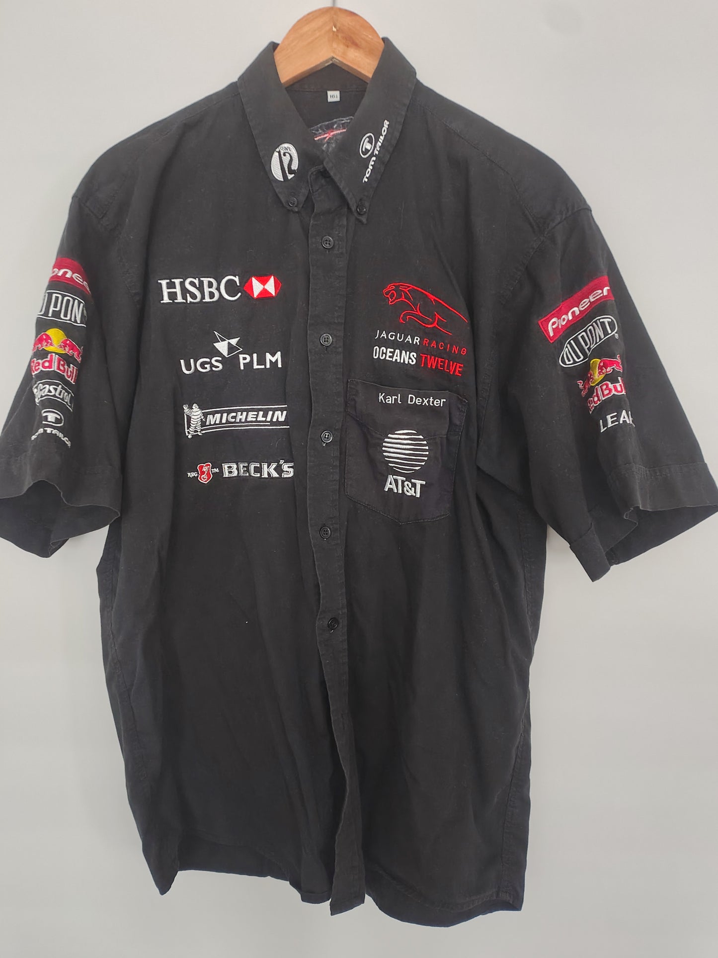 Official Jaguar R5 racing team issue Oceans Twelve movie shirt 2005 Brad Pitt George Clooney diamond