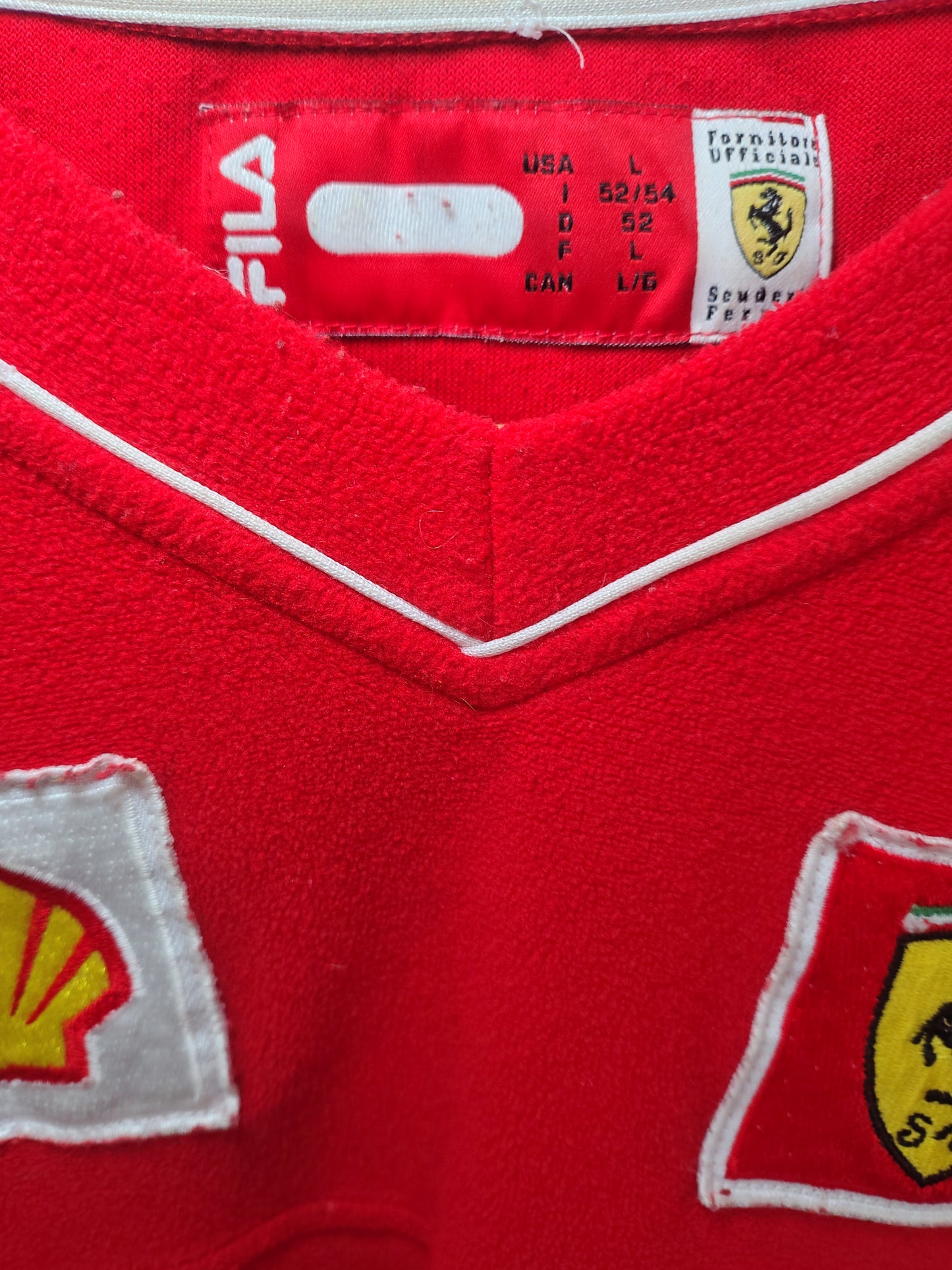 2003 Scuderia Ferrari Fila fleece v-neck Vodafone formula one F1 grand prix Michael Schumacher era