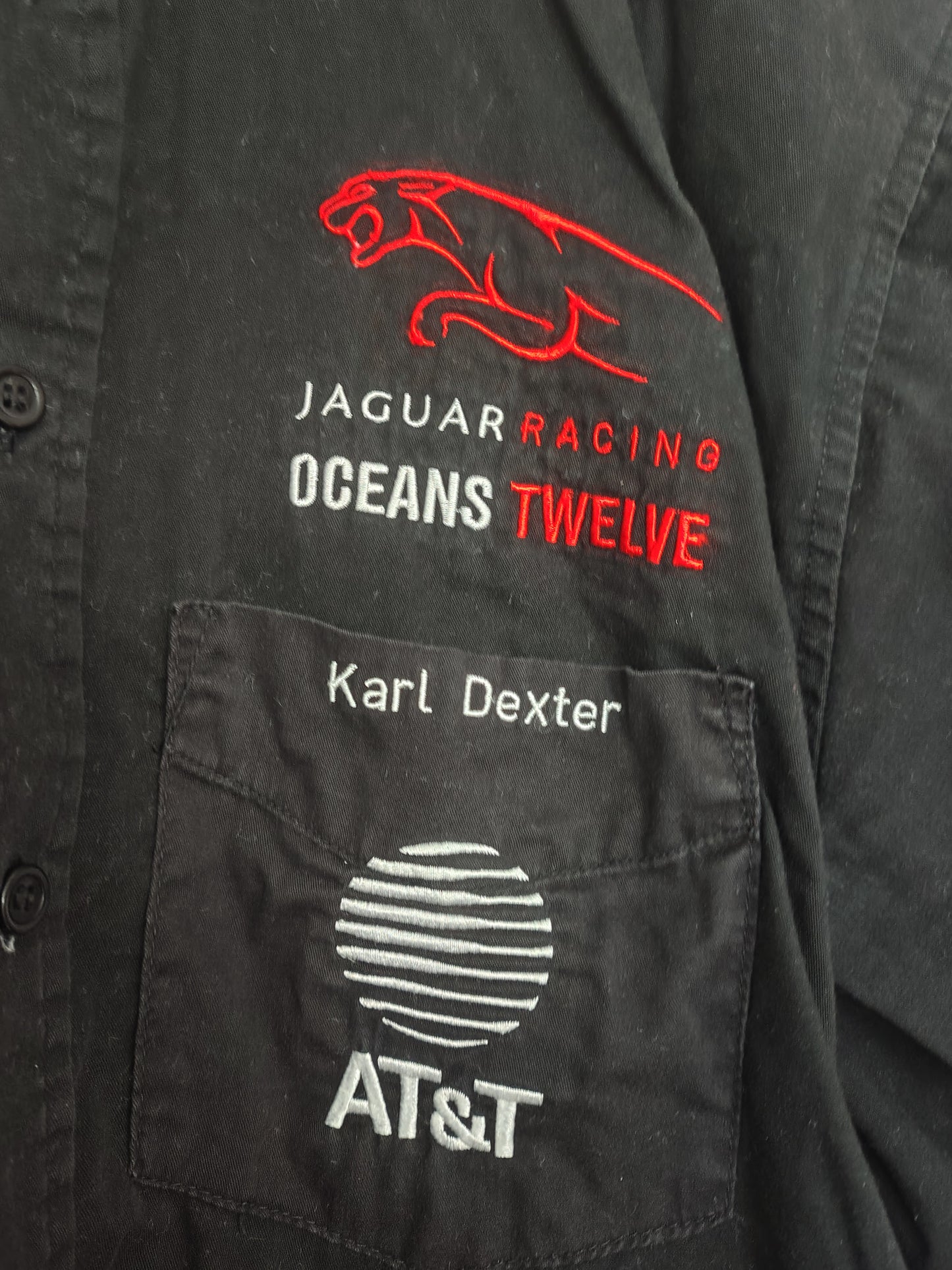Official Jaguar R5 racing team issue Oceans Twelve movie shirt 2005 Brad Pitt George Clooney diamond