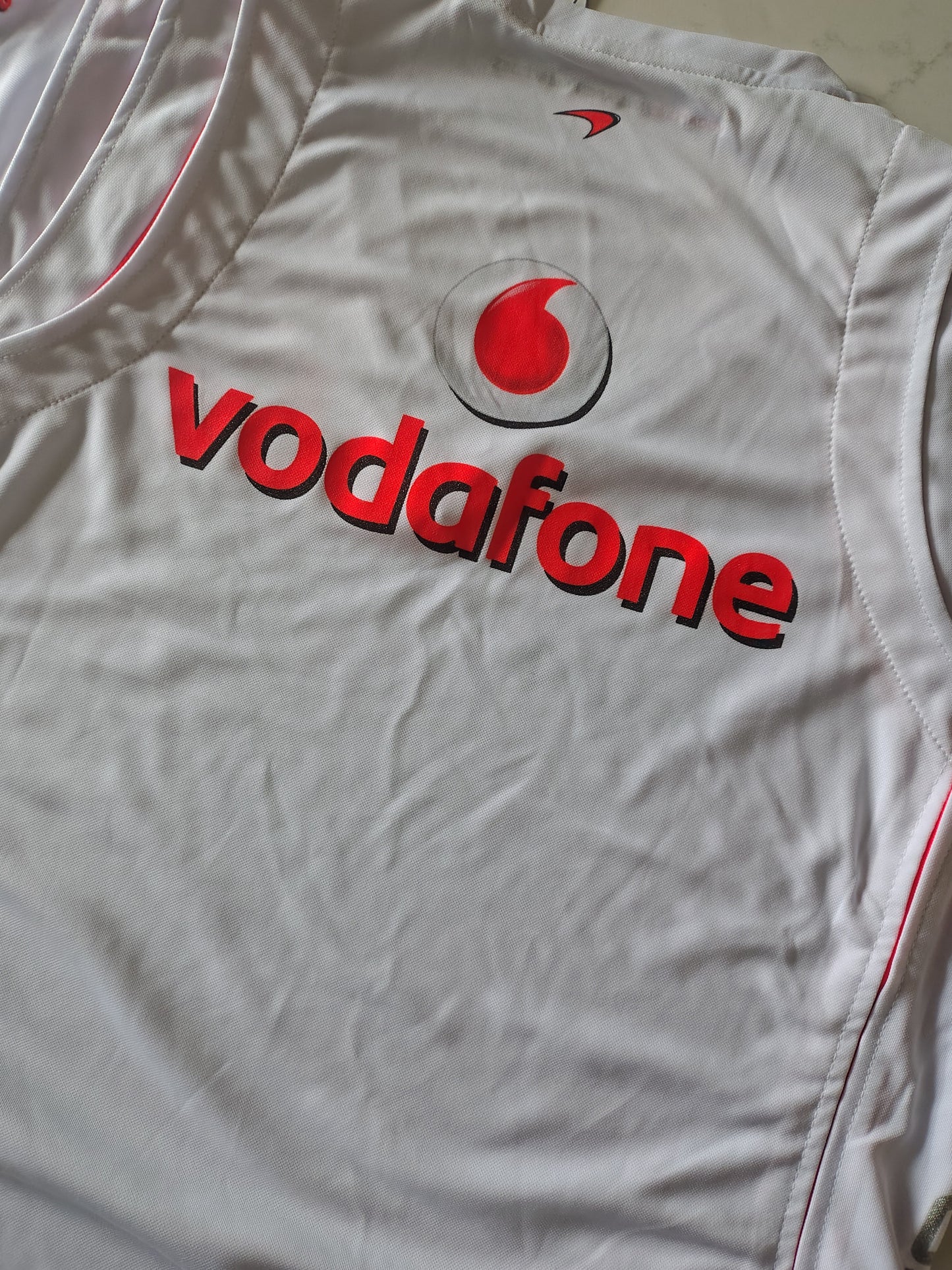 Official ladies Vodafone McLaren white Alonso t-shirt vest top baby tee BNWT from 2007