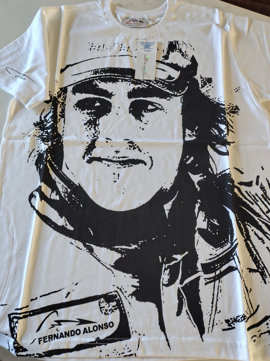 Official Fernando Alonso Renault t-shirt white circa 2005/06 F1 formula one BNWT XL unisex