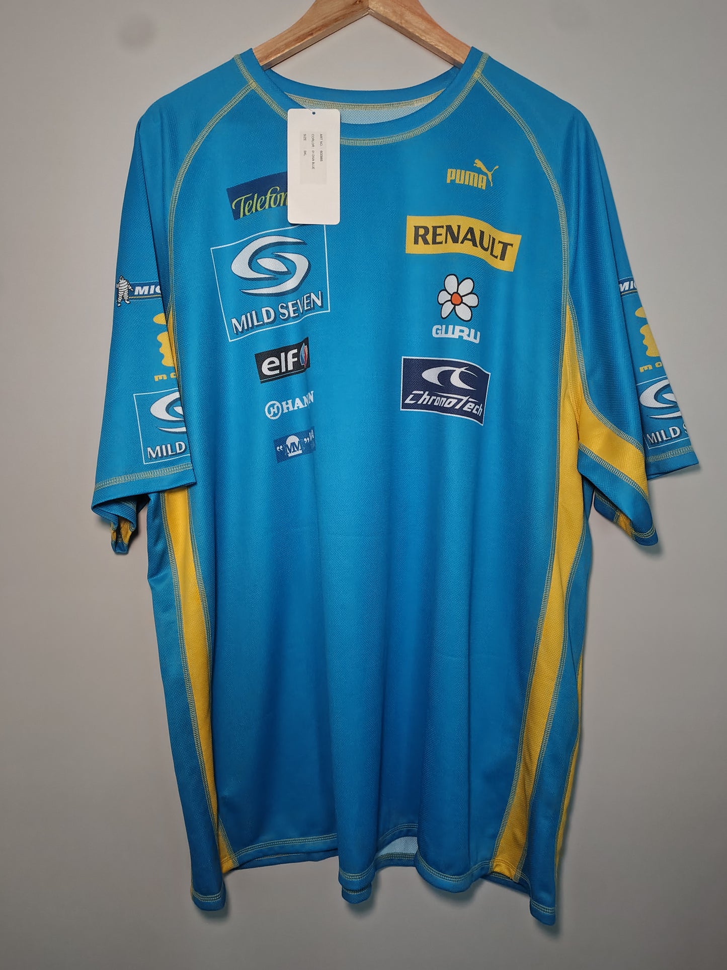 Official Puma Renault blue yellow team t-shirt mild seven Fernando Alonso 2006 team issue