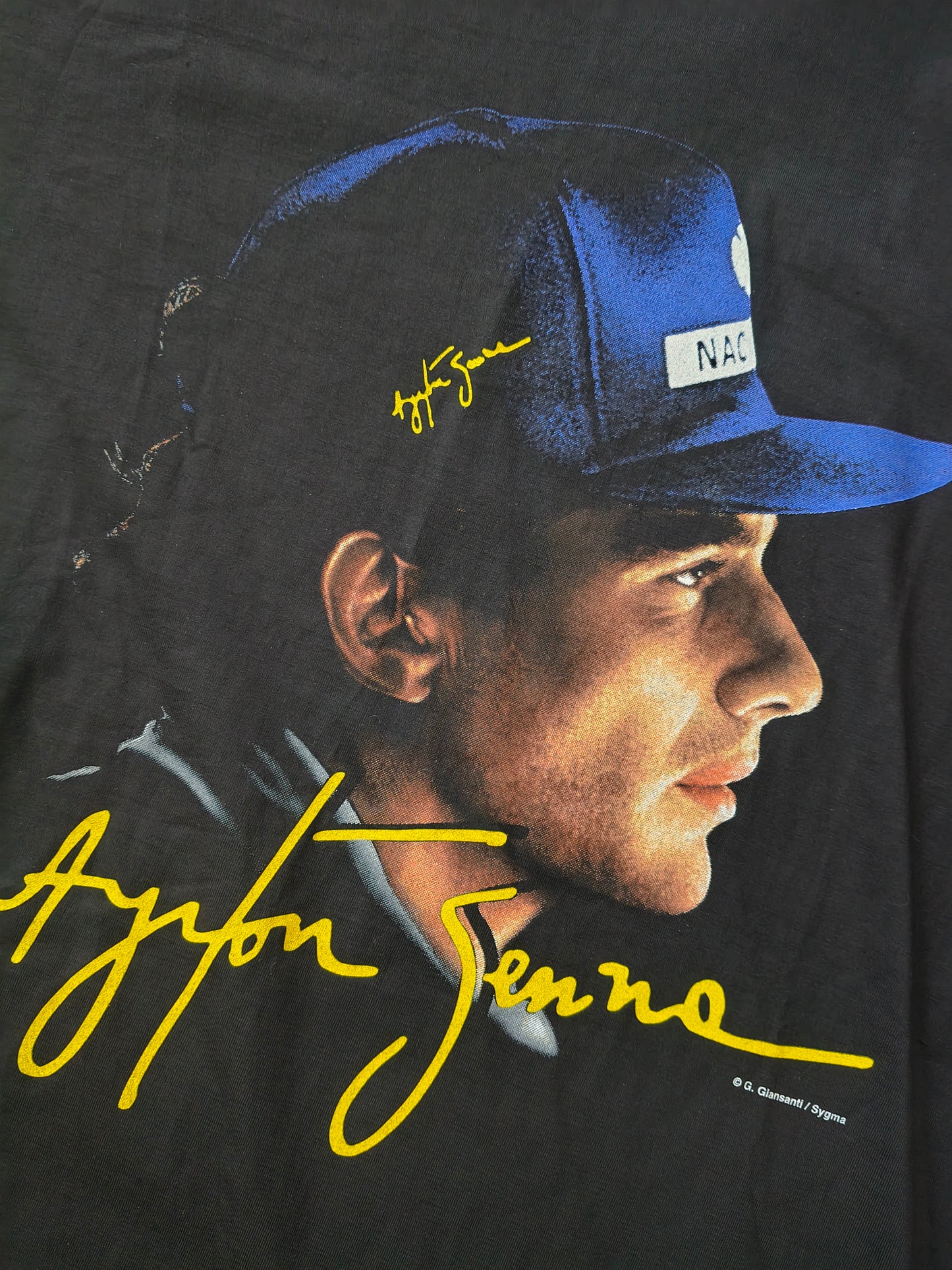1997 Ayrton Senna foundation portrait t-shirt official Gianni Giansanti vintage F1
