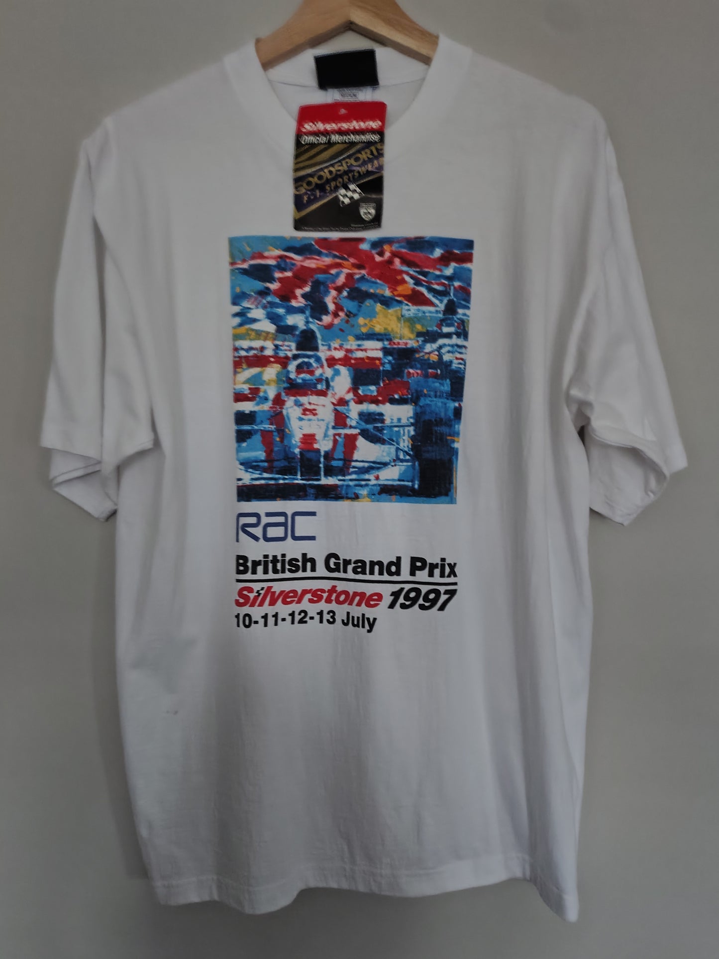 1997 British grand prix official white  t-shirt Silverstone formula 1 F1