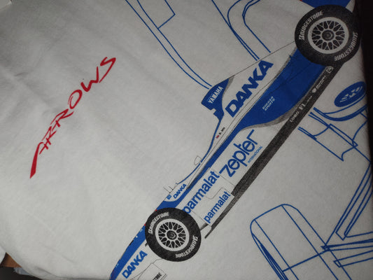 Vintage 1997 Arrows A18 Yamaha white t-shirt Damon Hill single stitch formula one F1 grand prix Tom Walkinshaw