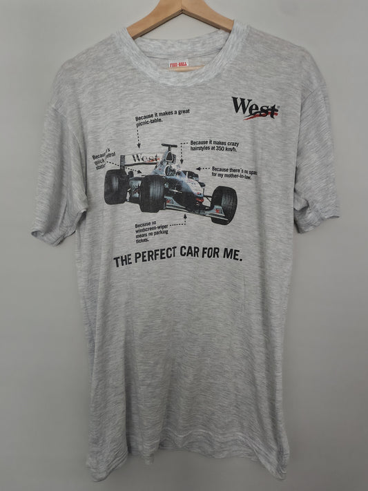 Vintage West McLaren Mercedes grey cotton t-shirt formula 1 F1