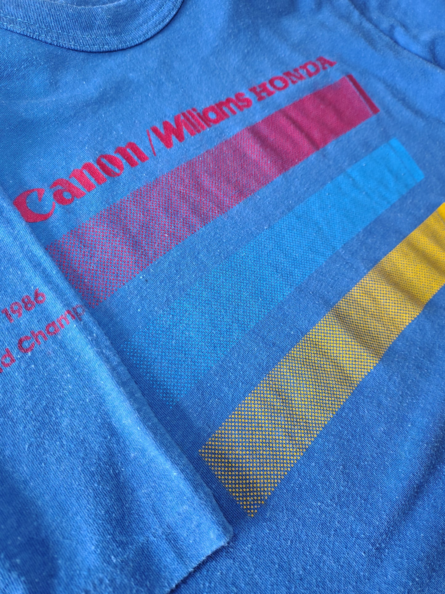 Vintage Canon Williams Honda 1986 Champions T-shirt Single Stitch F1 Piquet USA