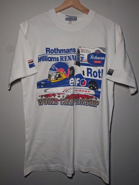 Vintage 1996 Rothmans Williams Jacques Villeneuve white t-shirt small