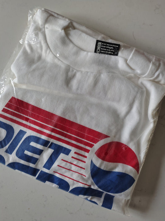 1990's Diet Pepsi white single stitch t-shirt screen stars made in Ireland XL cola rare deadstock