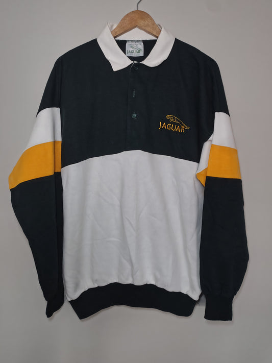 Vintage Jaguar button down sweatshirt British racing green formula one grand Prix F1 LeMans sweater jumper