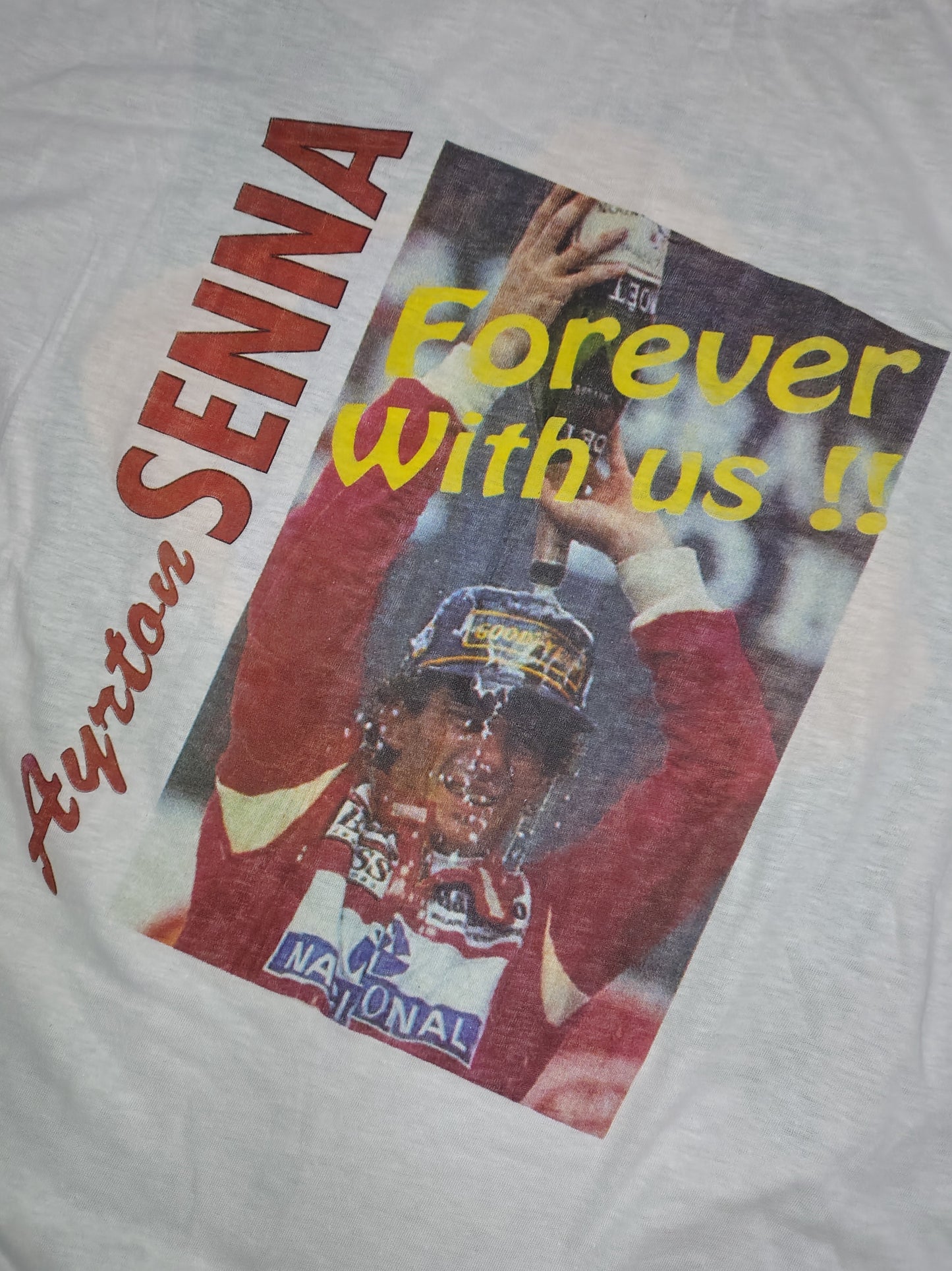 Vintage Ayrton Senna tribute single stitch t-shirt screen print Brazil vintage F1