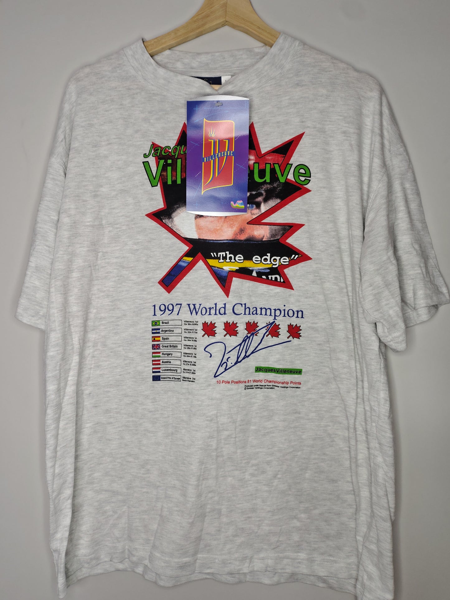 1997 world champion Jacques Villeneuve t-shirt official