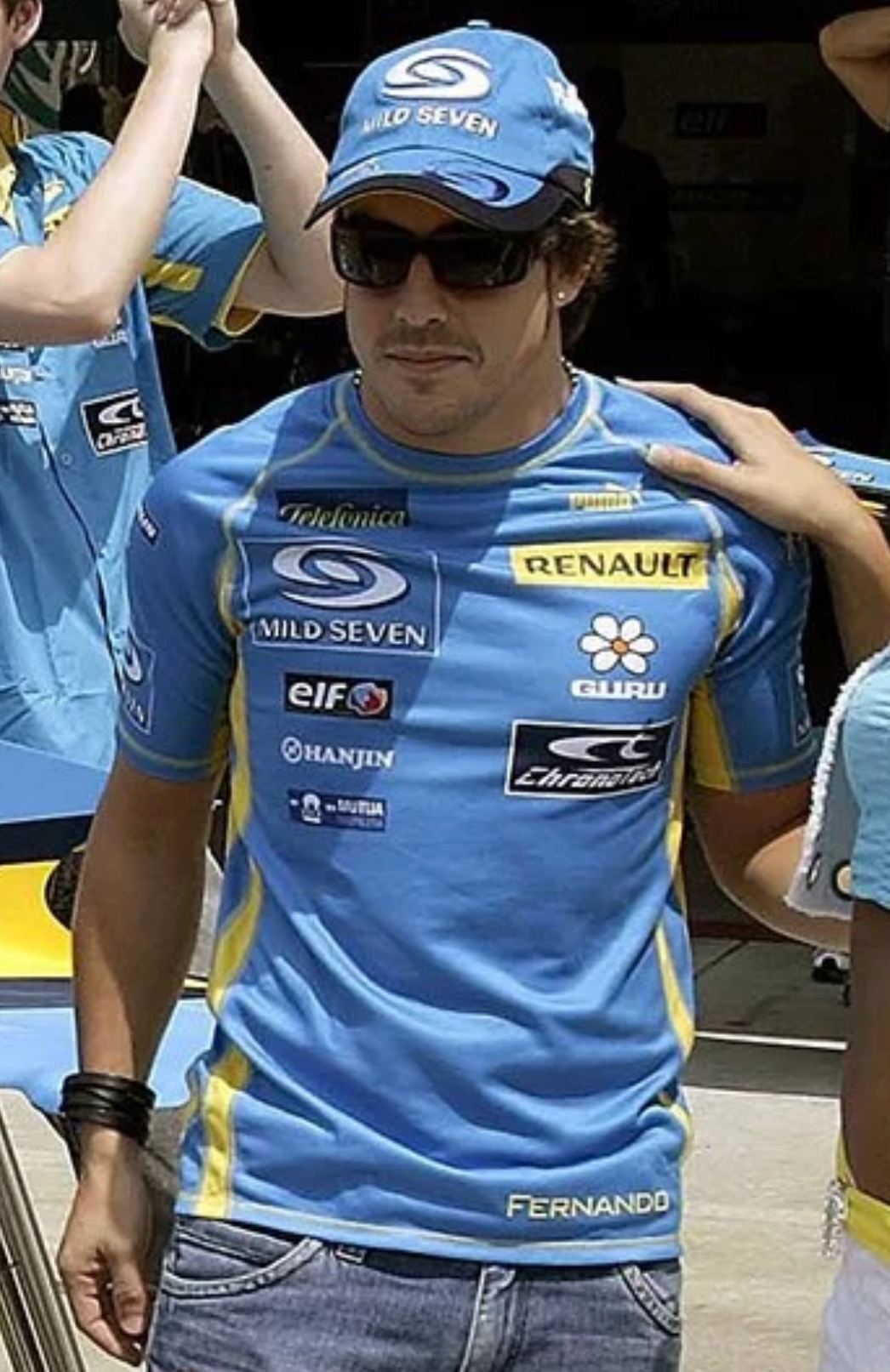 Official Puma Renault blue yellow team t-shirt mild seven Fernando Alonso 2006 team issue