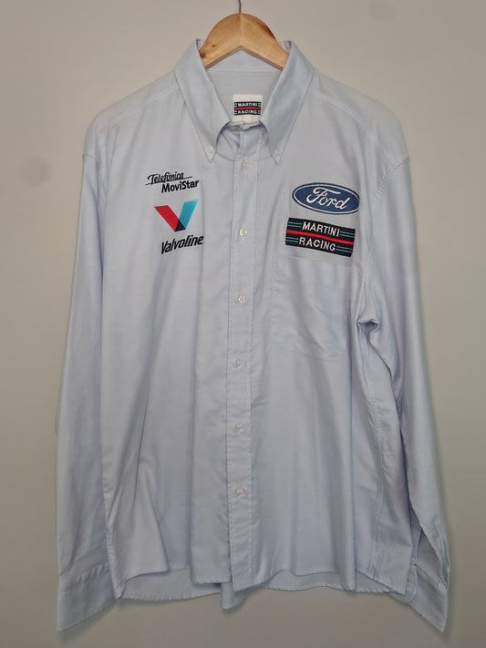 Official Ford World Rally Team Shirt blue Martini Racing Motorsport McRae M-Sport WRC Colin McRae Carlos Sainz Cosworth circa 2001