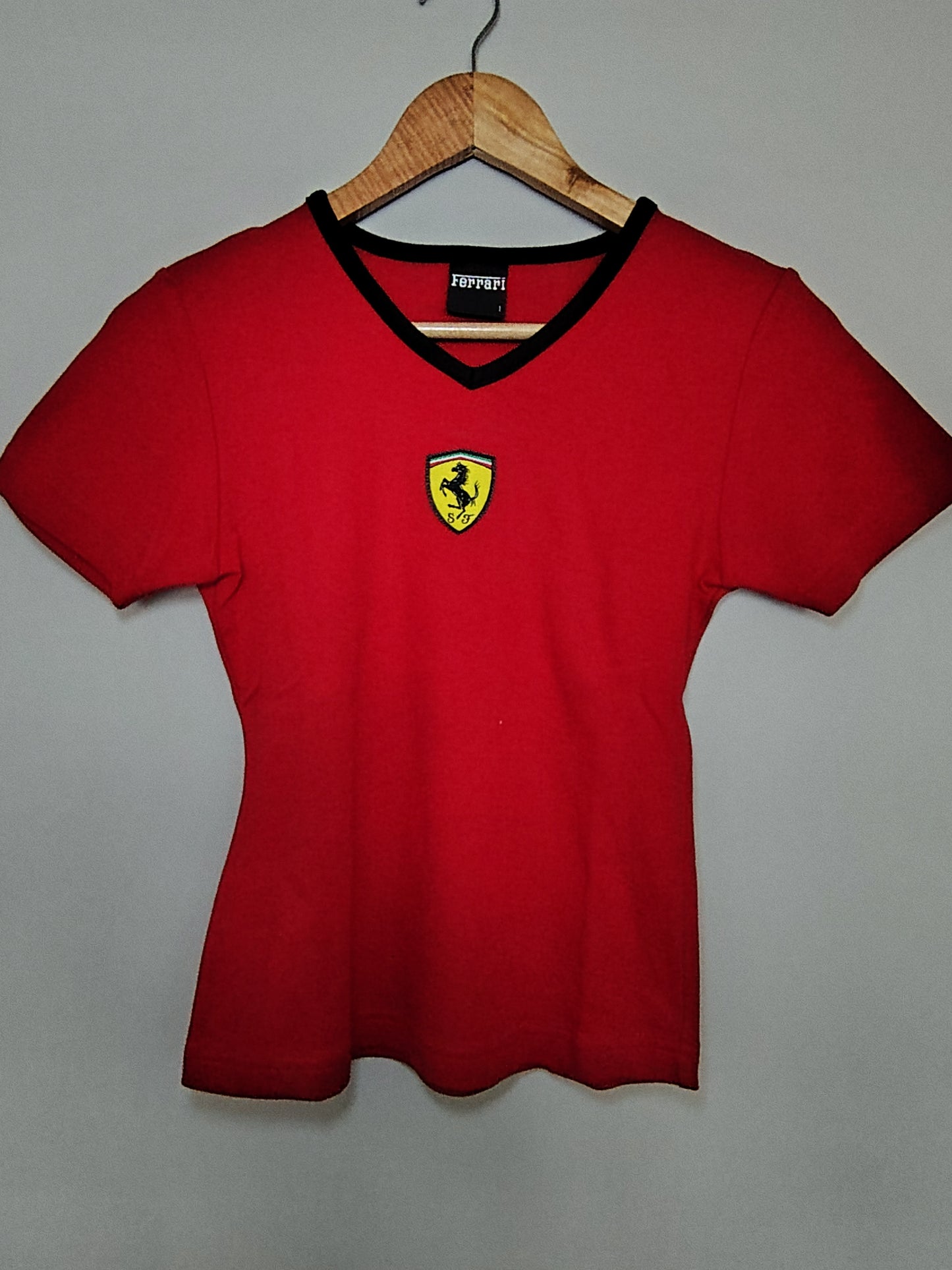 Official Ferrari red ladies tshirt crop top baby tee