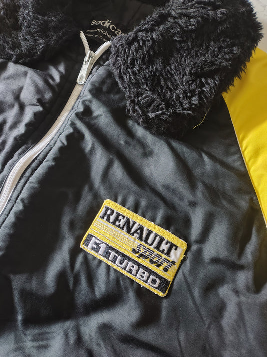 Vintage Renault sport F1 Turbo grid Team Jacket Sherpa Pit Prost Rare France 80s grand Prix formula one Michel Tual