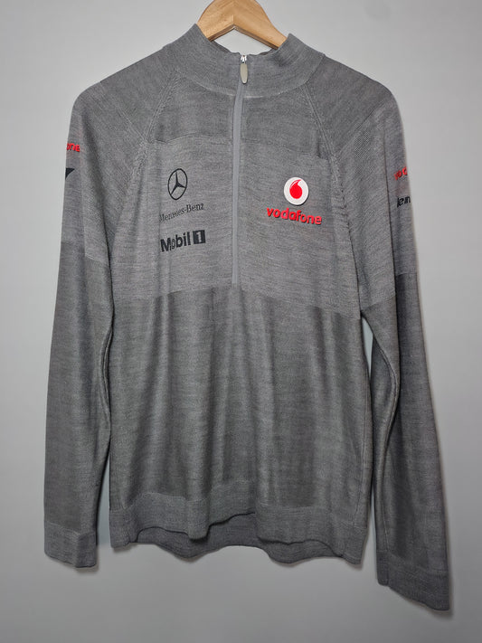 Vodafone McLaren Mercedes 1/4 zip top grey formula 1 F1 grand Prix official