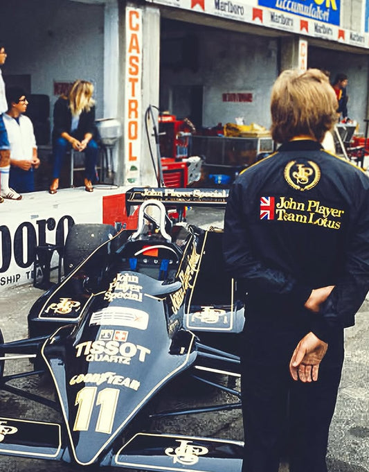 Vintage John Player Special Jacket Team Lotus Grand Prix Andretti Senna Camel
