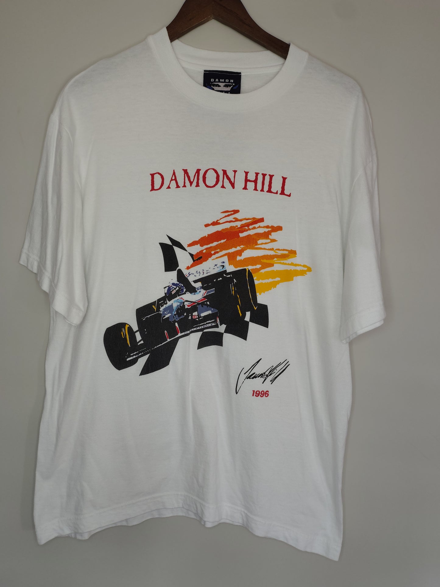1996 Damon Hill World tour t-shirt Williams Renault FW18 vintage F1